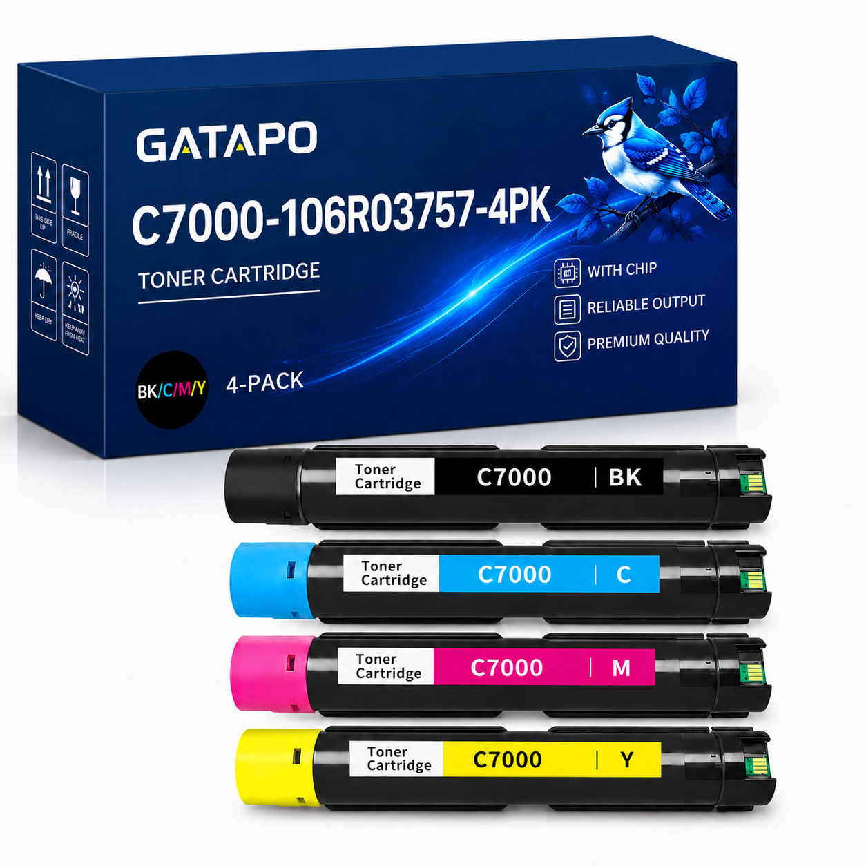 4 Pack C7000 106R03757 High Yield Replacement for Xerox C7000 C7000DN C7000N
