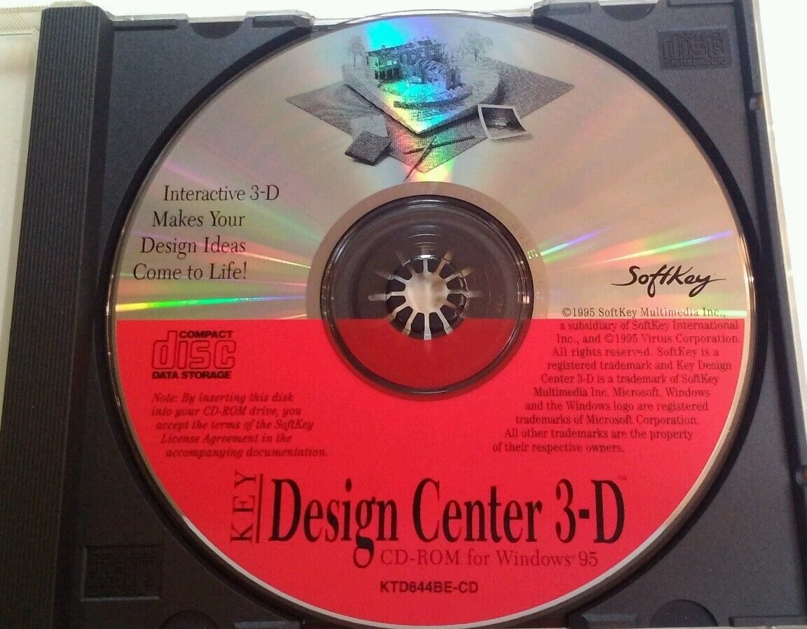 CD Design Center 3-D Vtg 1995 RARE VHTF Retro Tech Softkey