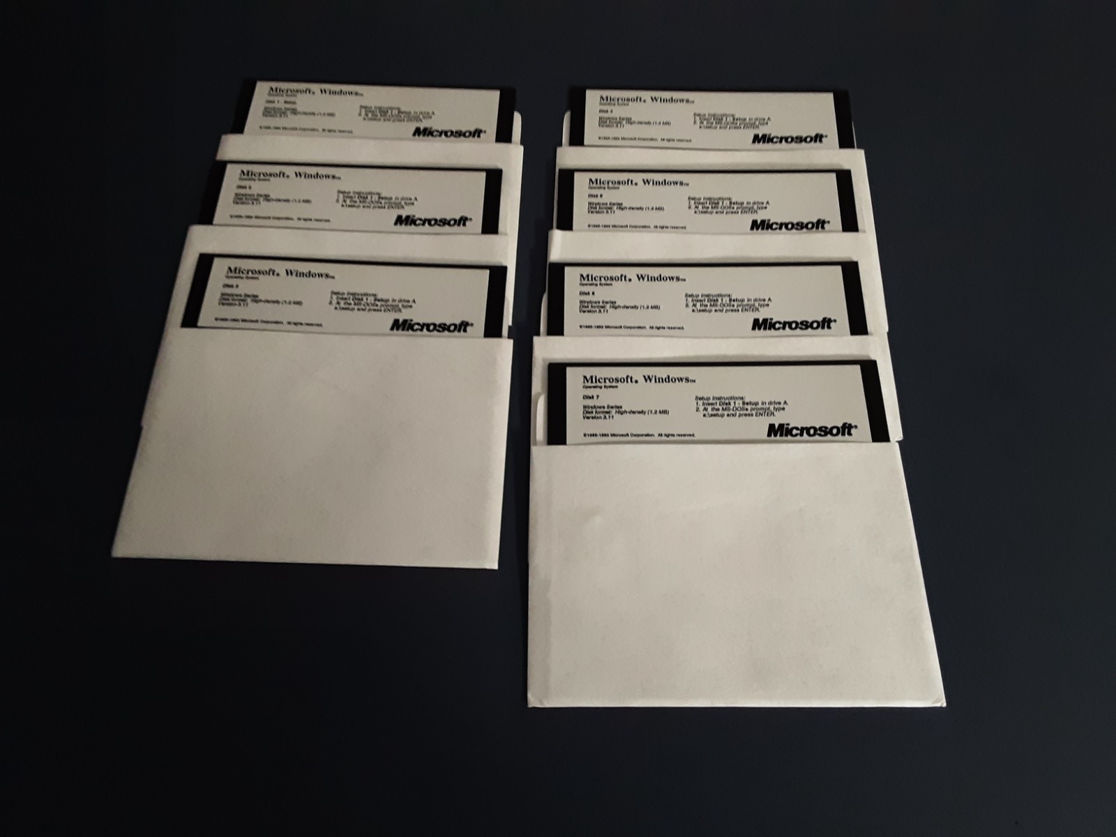 Vintage Microsoft windows operating system floppy disc 1985-1993