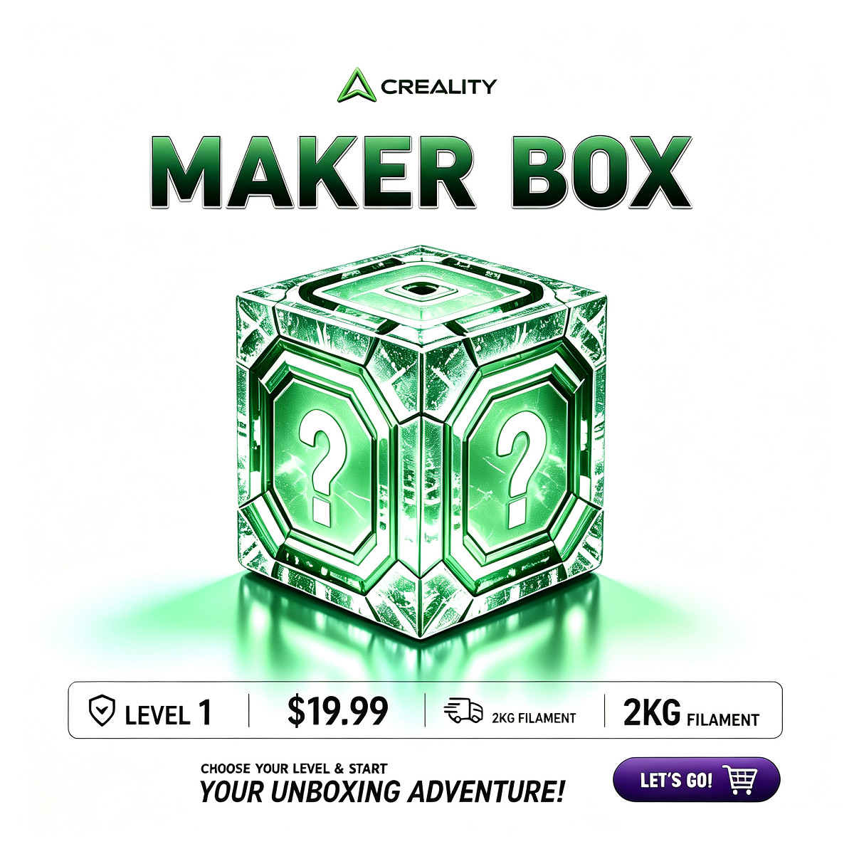 Creality Mystery Box 4‑Level : 3D Printer/Filament/Scanner /Accessories LOT
