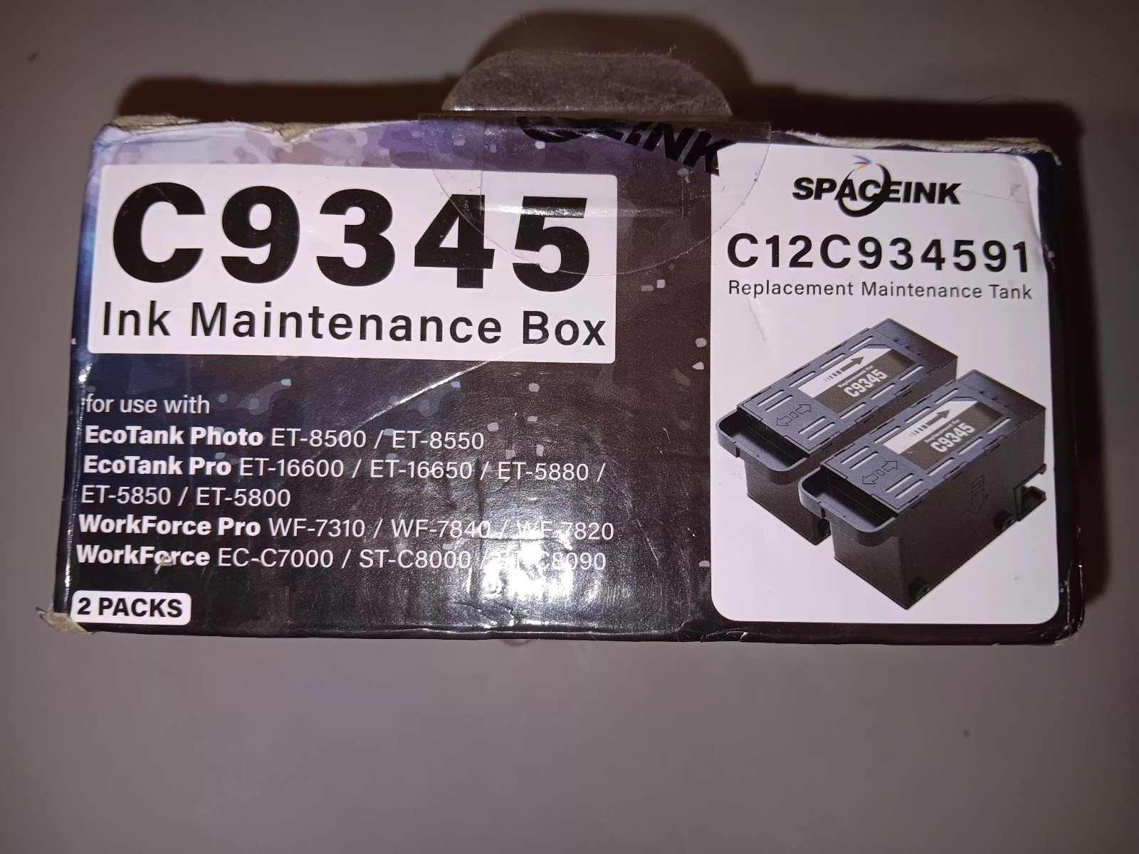 2 Pack Spaceink C9345 C12C934591 Ink Maintenance Box for EcoTank Photo