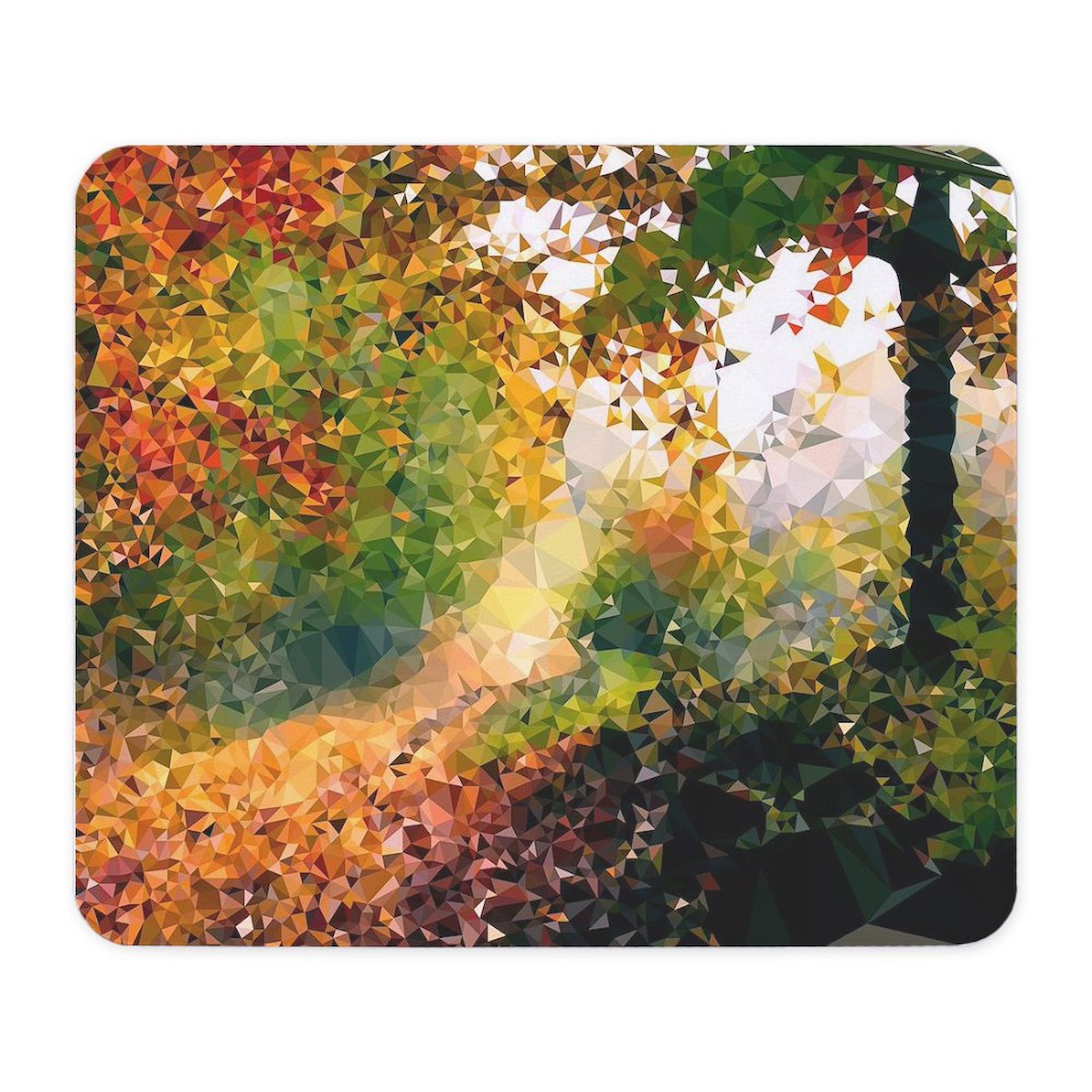 CafePress Autumn Leaves Low Poly Landscape Mousepad  (149260763)