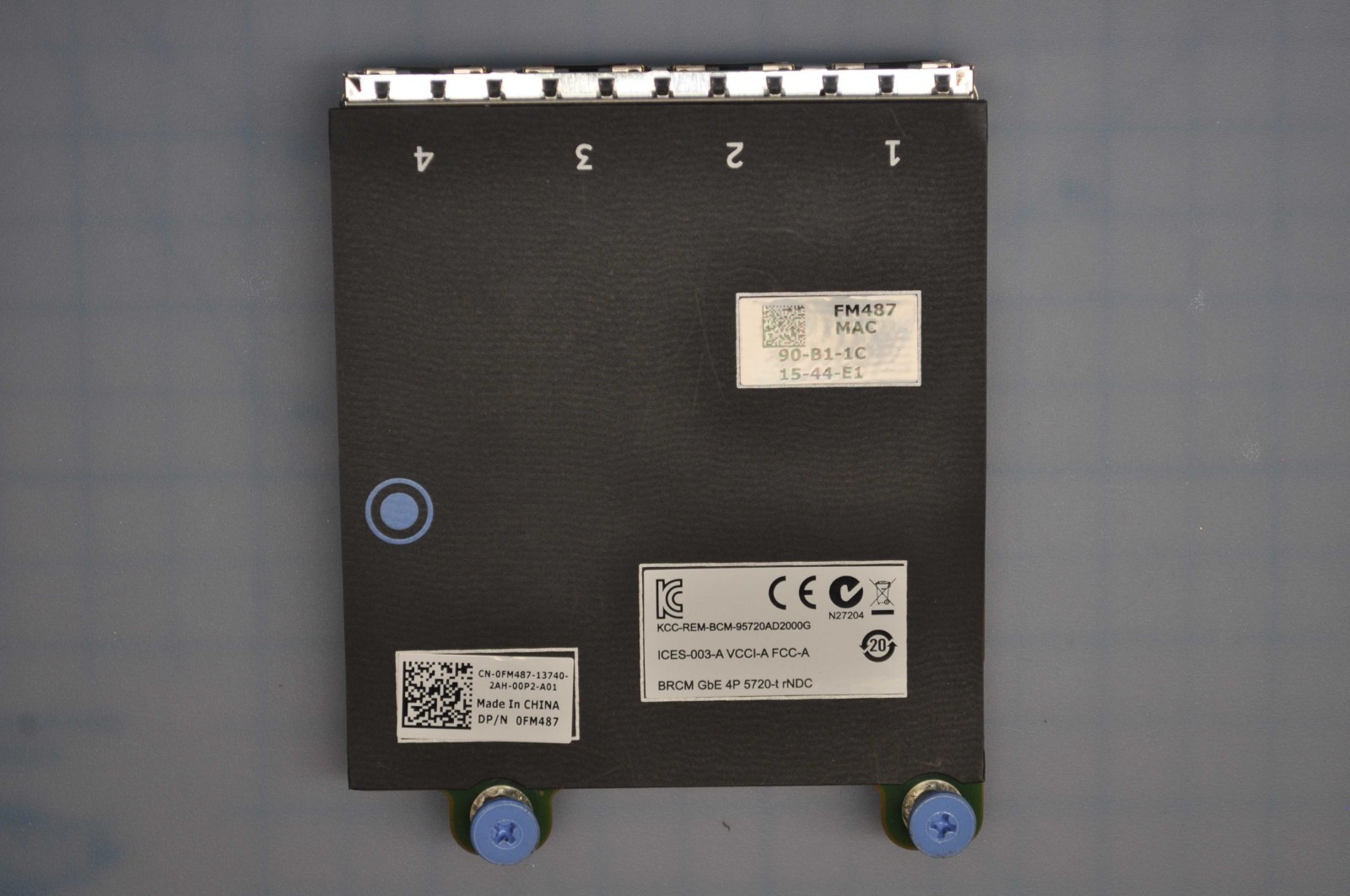 DELL BROADCOM 5720 QUAD PORT ETHERNET 1GBE RACK NETWORK DAUGHTER CARD GRADE B FM