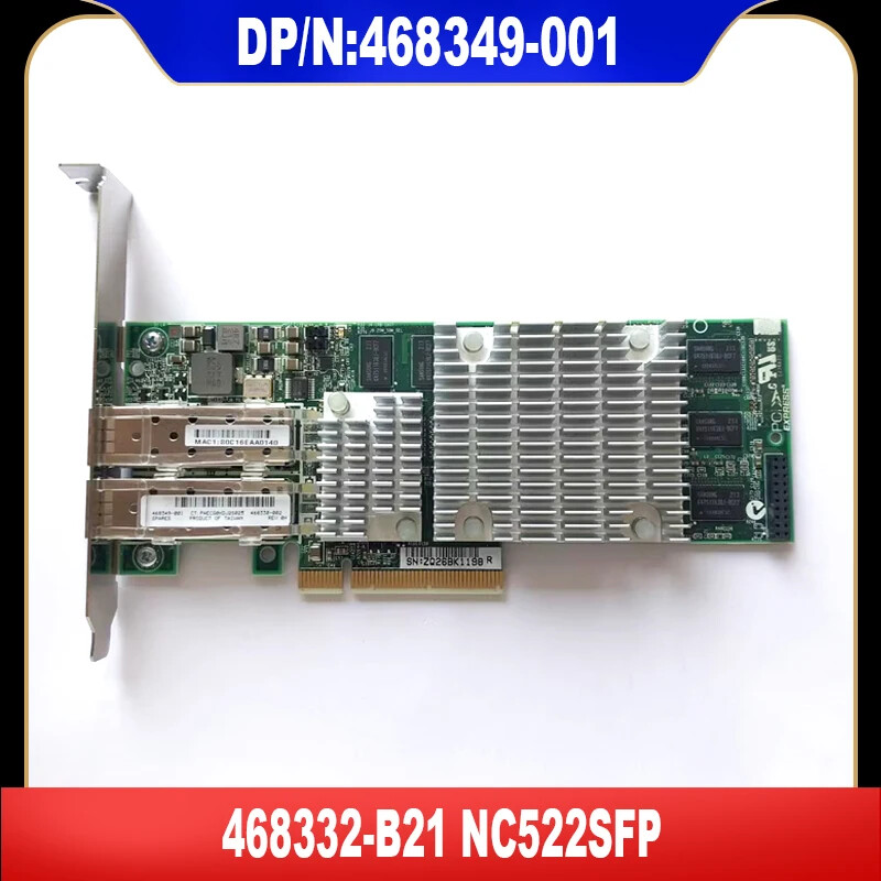 468349-001 For HP Server Adapter 468332-B21 NC522SFP Dual 10G 10GB SFP PCIex8