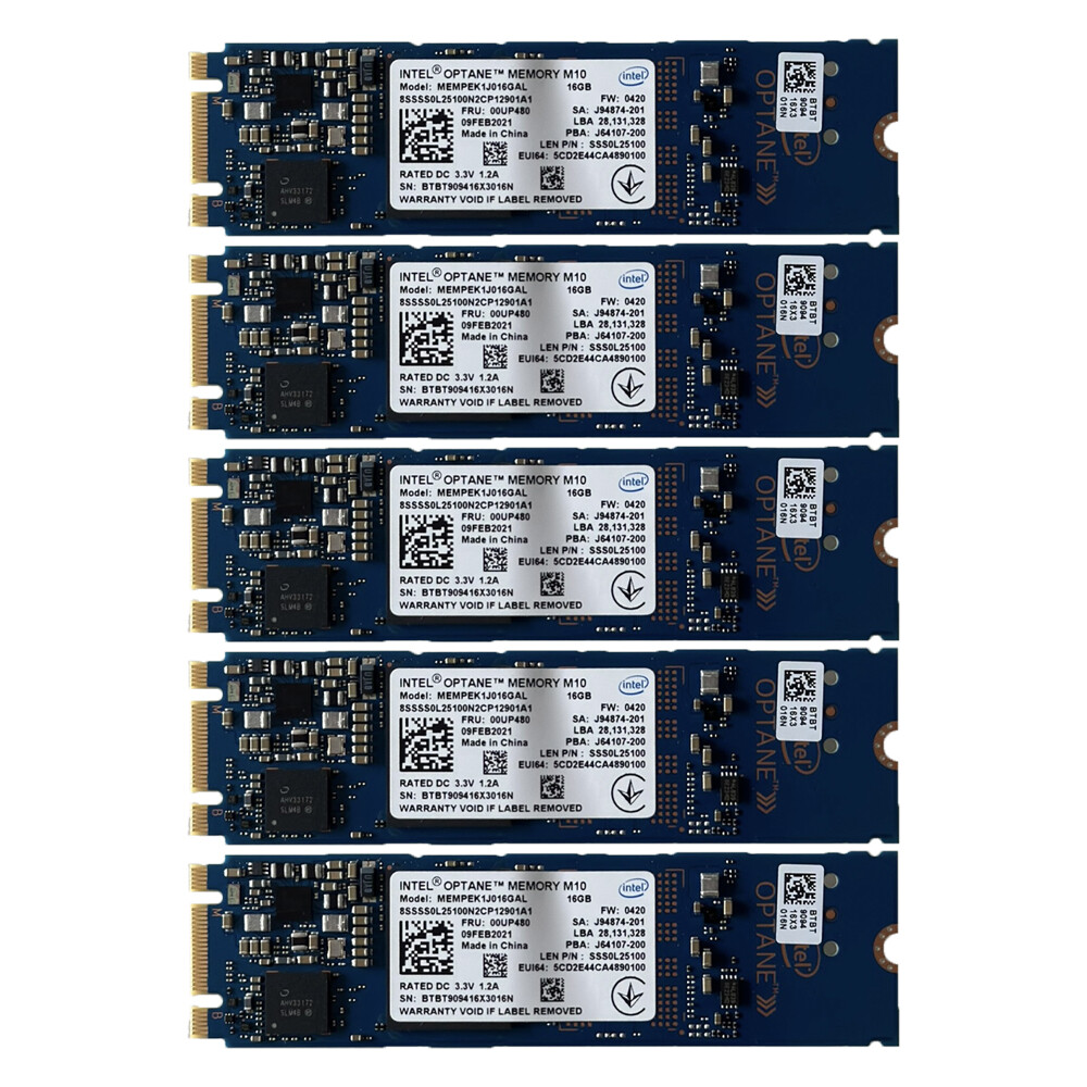 5x Intel Optane Memory M10 SSD M.2 2280 16GB MEMPEK1J016GAD PCIe 3.0 Xpoint NVMe