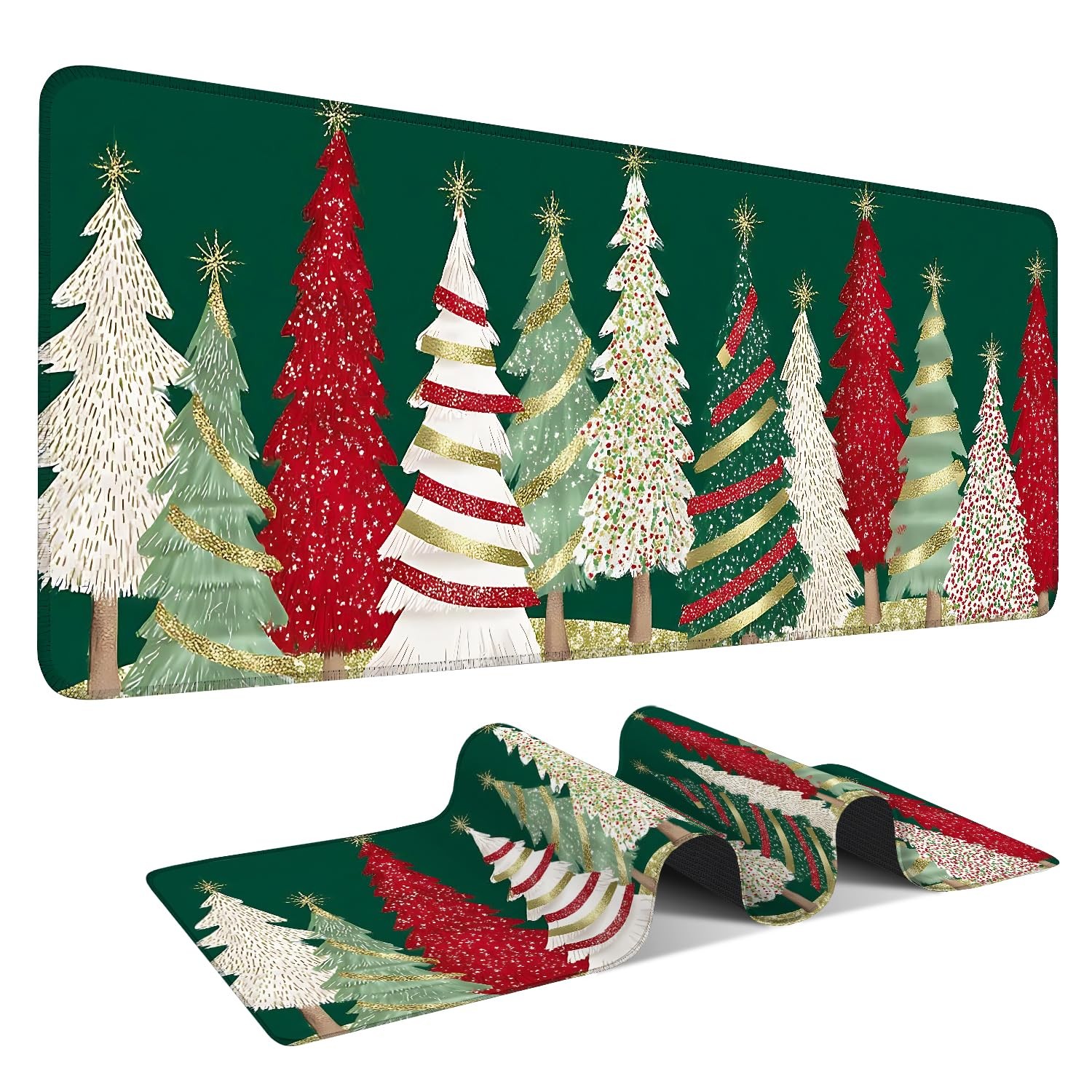 ANNA QUEEN Extended Gaming Mouse Pad Christmas Tree Green 31.5x11.8
