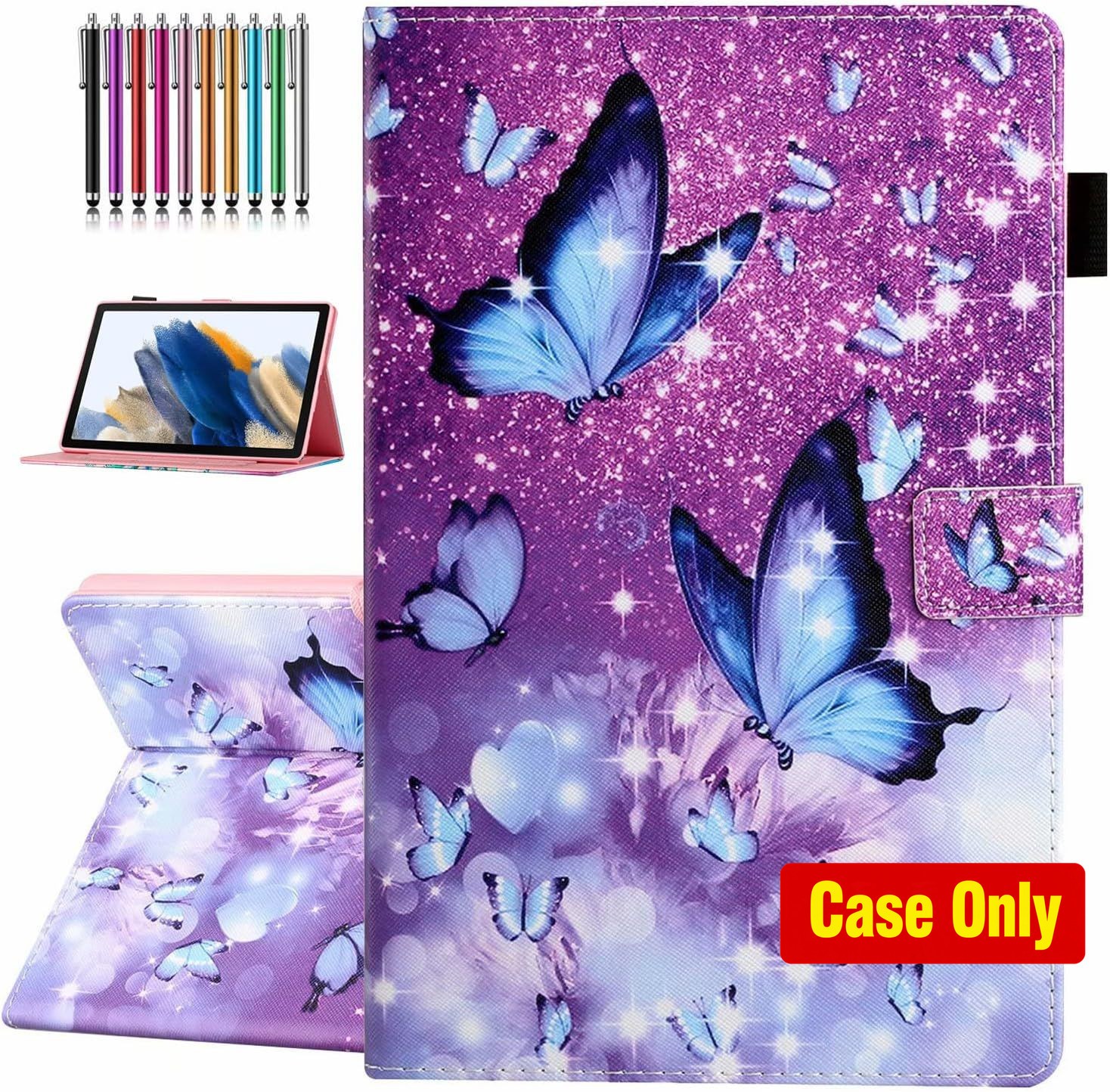 Purple Butterfly Design Case for 2022 Samsung Galaxy Tab A8 10.5 inch Model