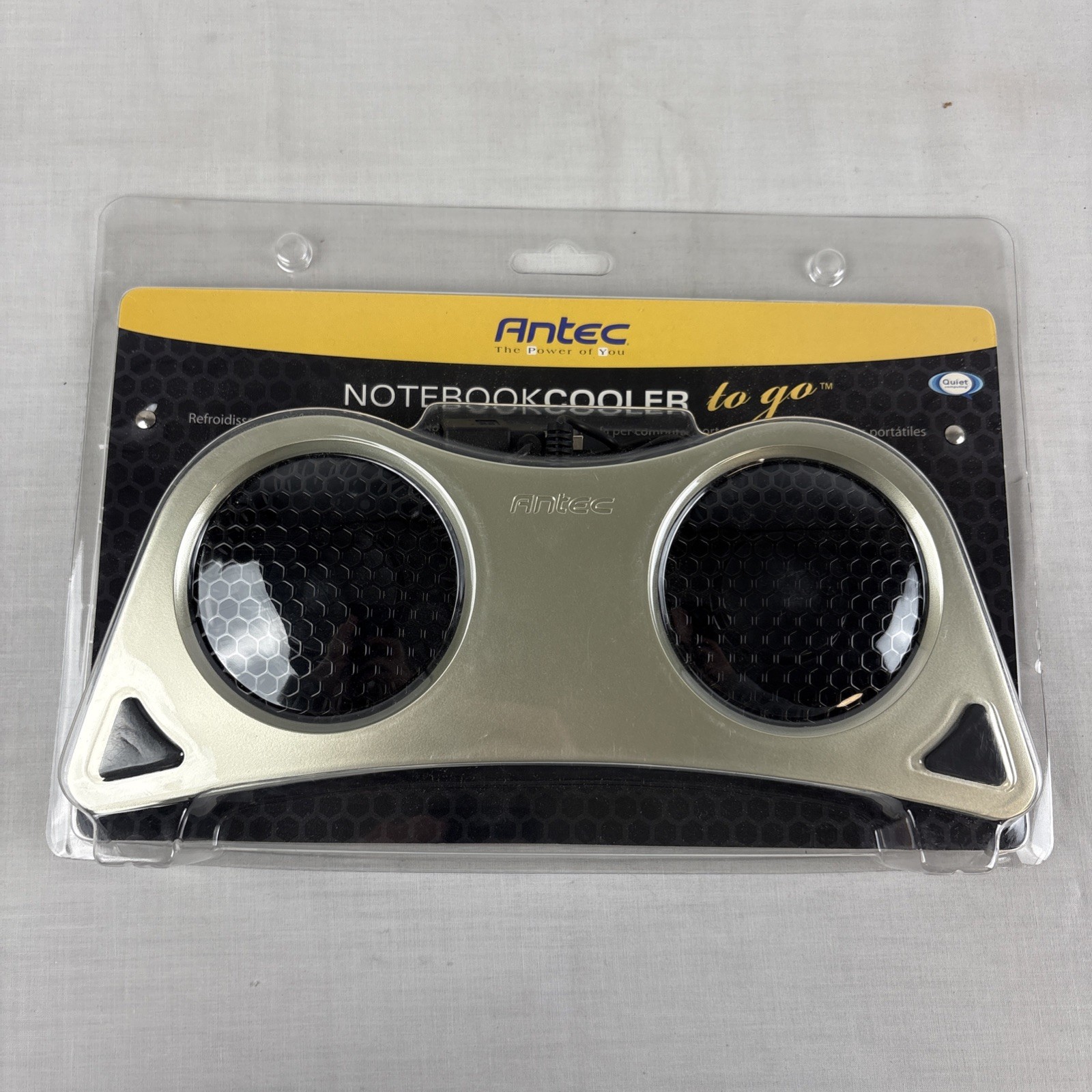 Antec Notebook Cooler To Go Laptop Cooling Dual Fan Gold New In Package