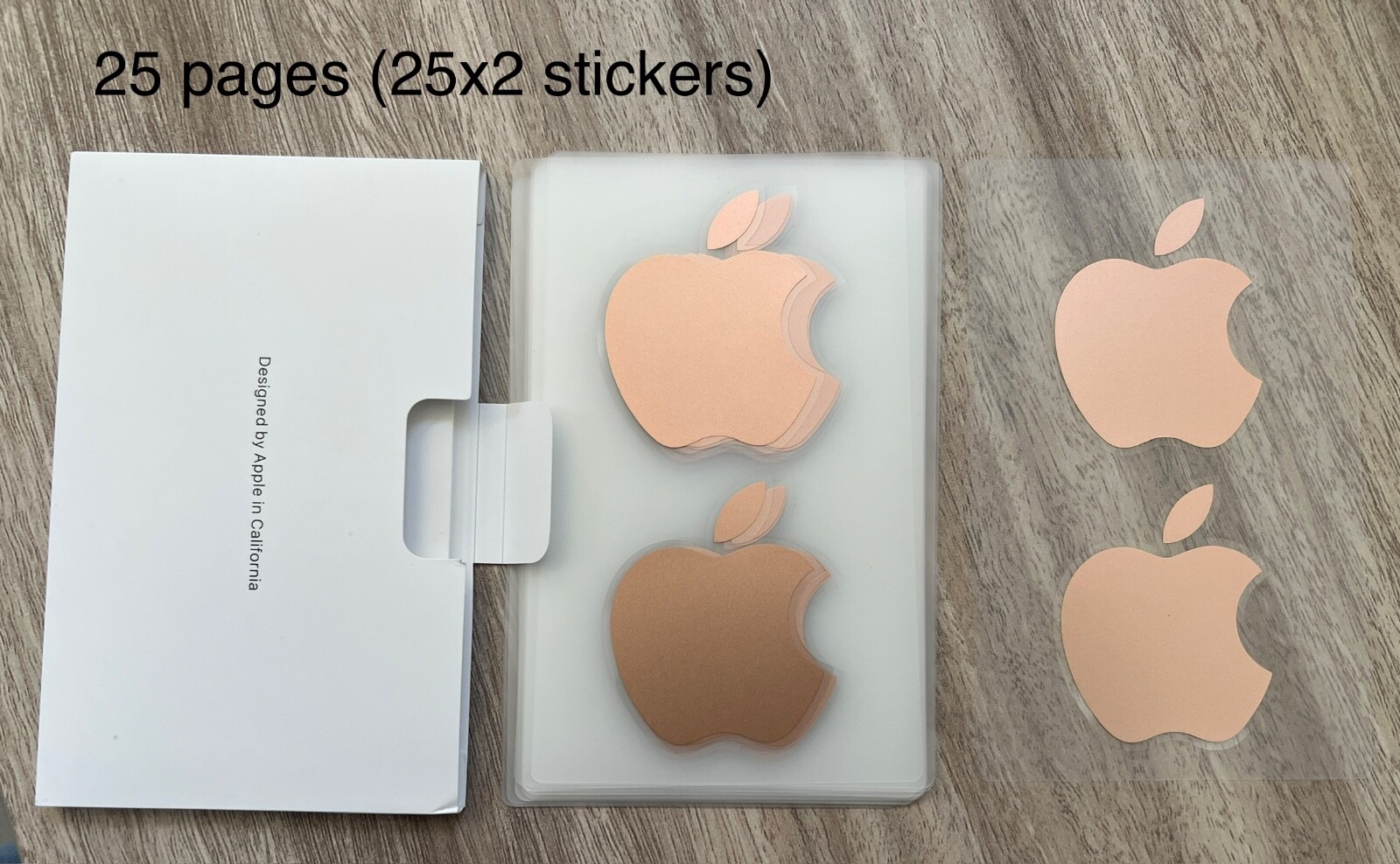 Apple Logo Sticker Decal - Genuine OEM - Lot of 25 pages - Includes 50 Stickers