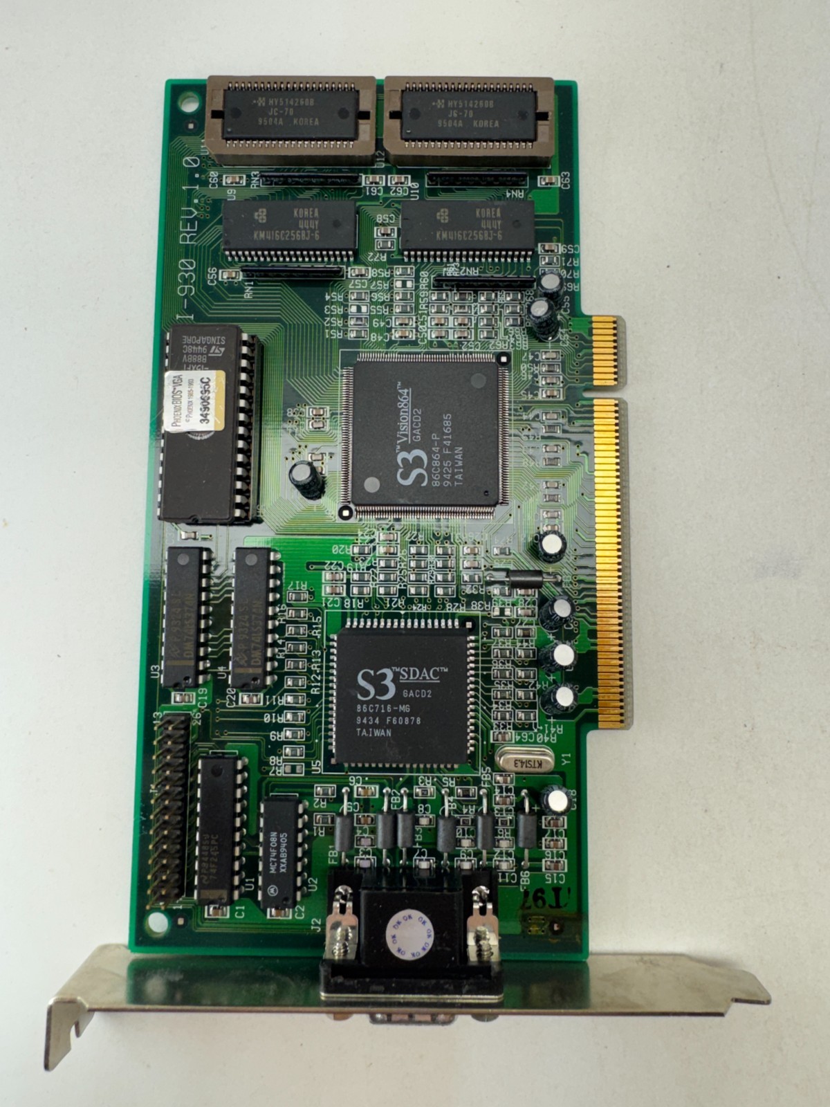Vintage VGA-S386/2 ISA VGA Graphics Card VI-930 S3 Vision864 VRAM