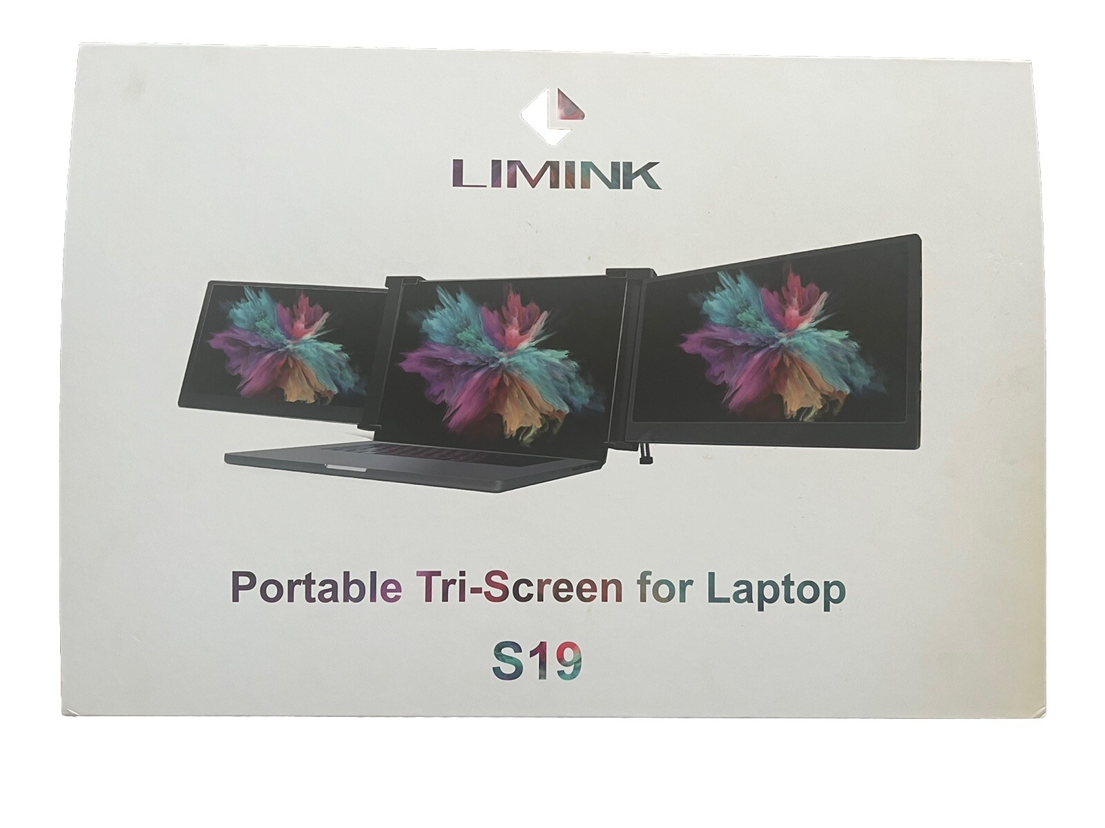 LIMINK PORTABLE  TRI-SCREEN FOR LAPTOP  Model S19 New Open Box