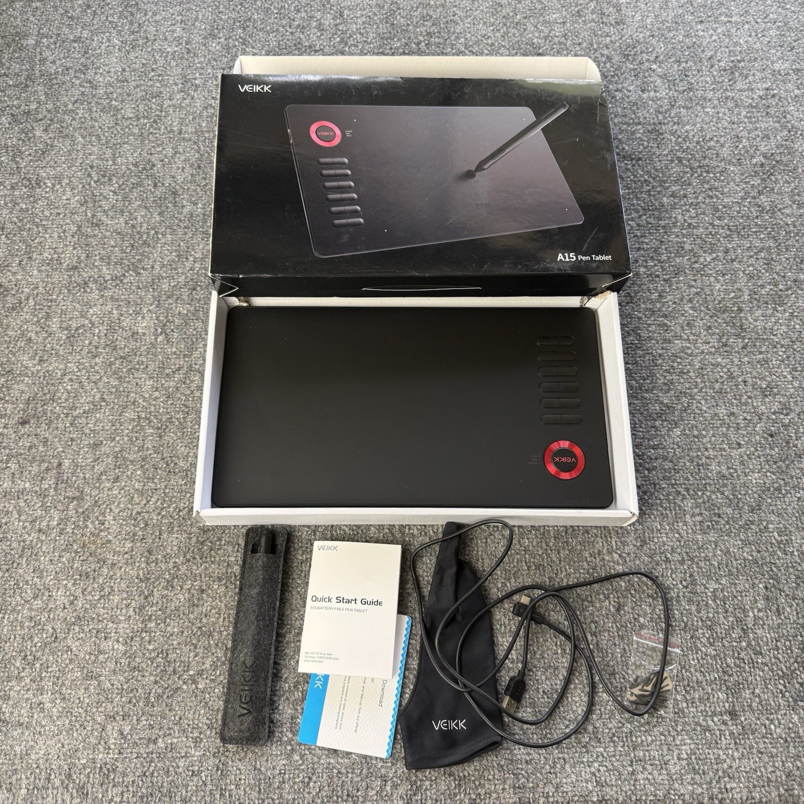VEIKK A15 Graphics Drawing Tablet 10 x 6 Inch Digital Drawing Tablet - Open Box