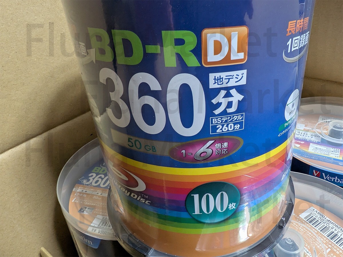 Verbatim Blank Blu-ray BD-R DL 50GB 1-6x 100 discs VBR260RP100SV1 Inkjet Printab