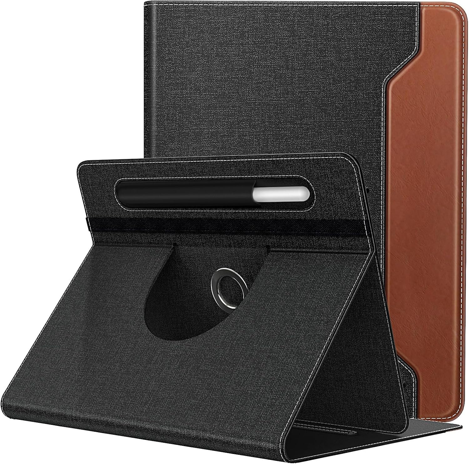 Timovo Universal Rotating Case for 11 Inch Tablet, Black Brown