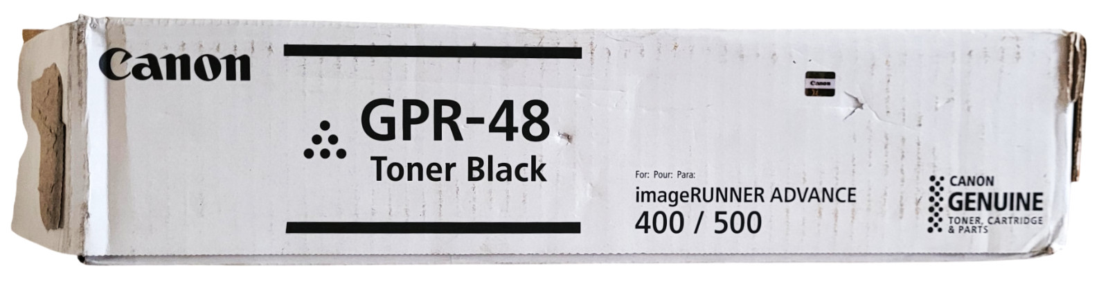 Canon GPR-48 GPR48 Black Toner Cartridge With Ripped Open Box Weight: 1lb:15.5oz