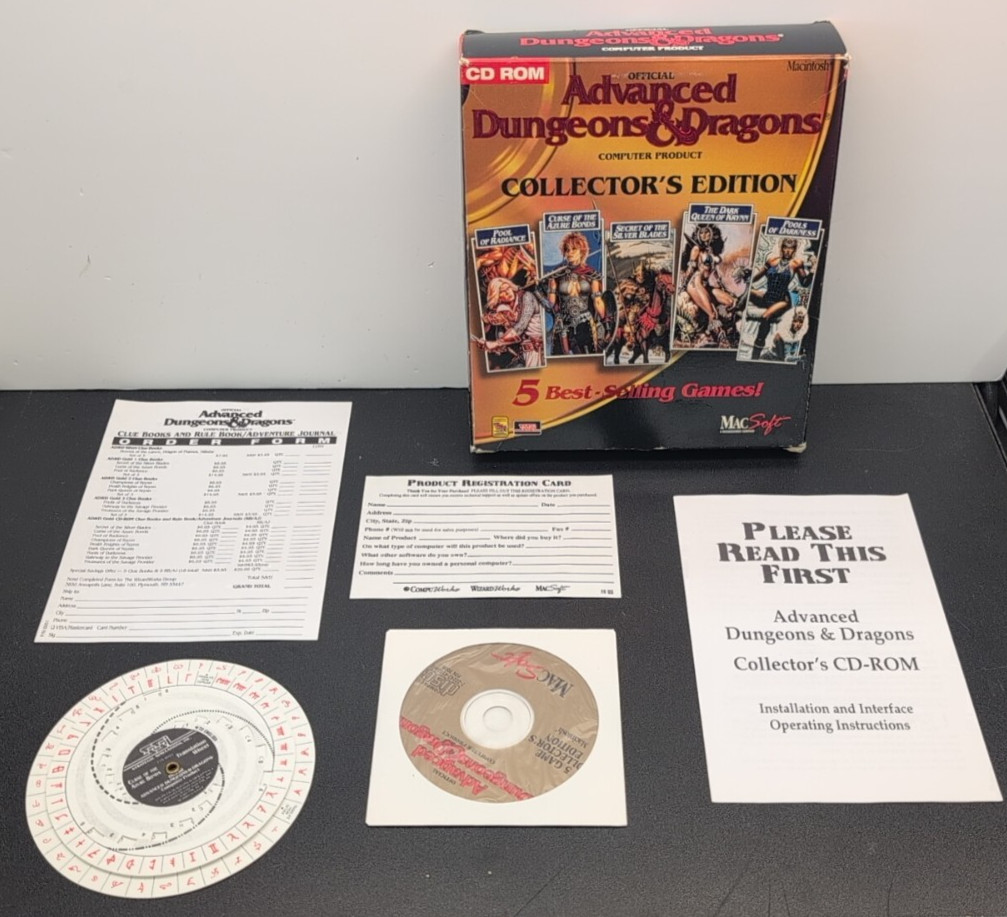 Advanced Dungeons & Dragons Collectors Edition Macintosh Mac Computer 5 Game D&D