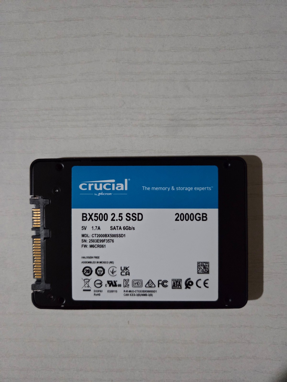 CRUCIAL BX500 2TB 2.5" SATA INTERNAL SOLID STATE DRIVE | CT2000BX500SSD1