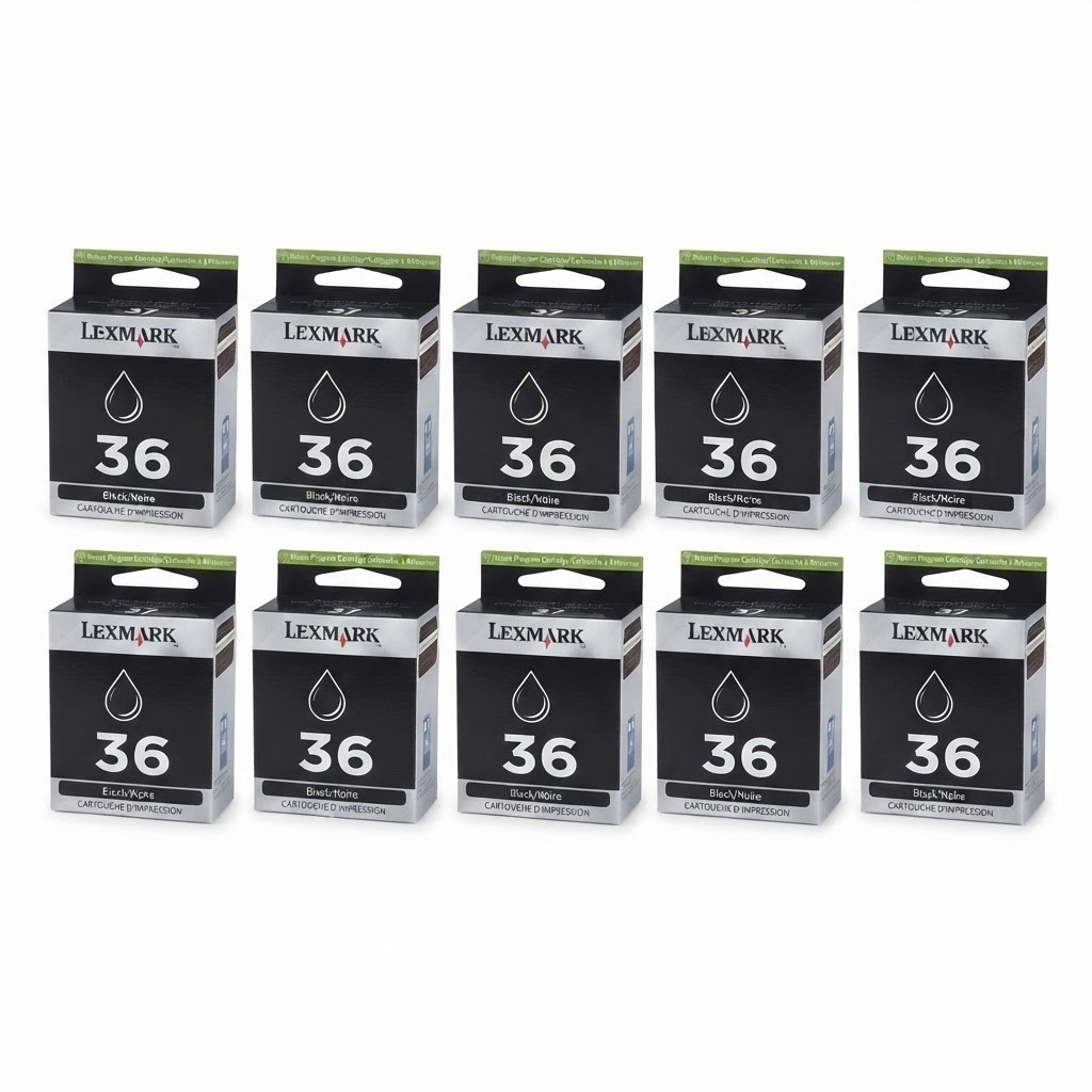 20 CASE PACK LOT Lexmark 36 Genuine BLACK Ink Cartridges In Retail Box ✅