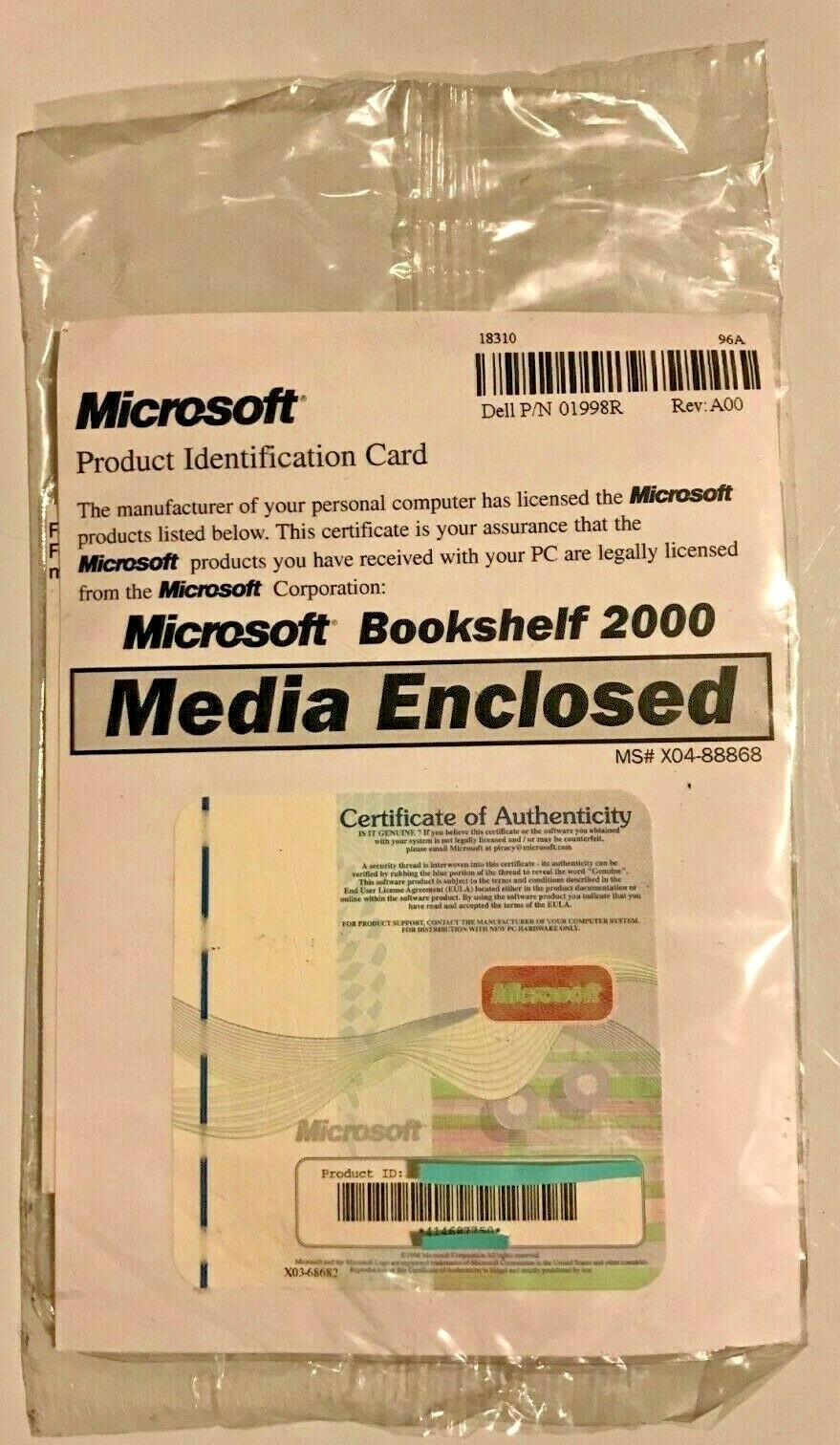 Microsoft Bookshelf 2000 New Sealed