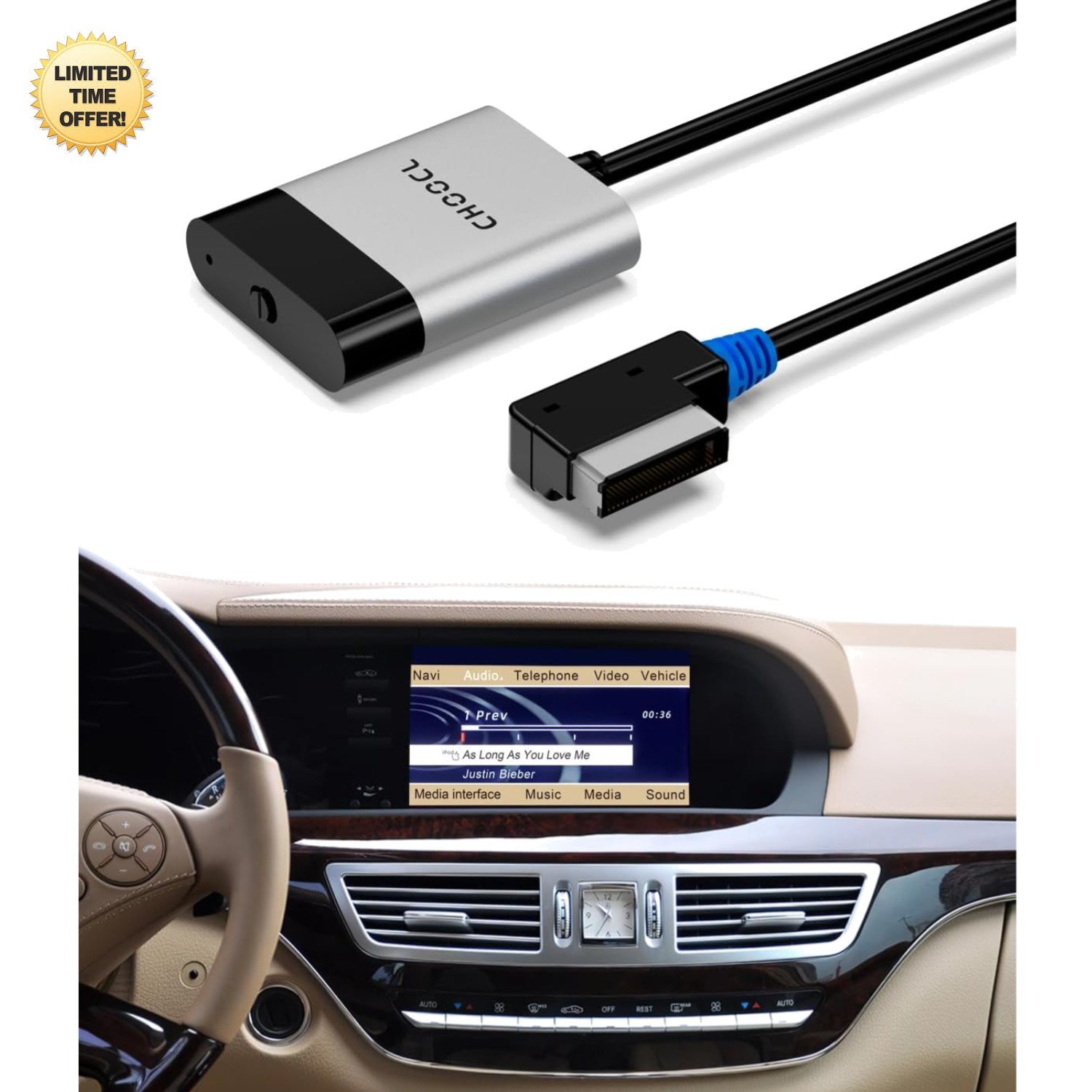 Bluetooth Car Audio Adapter for Mercedes-Benz AMI Ports 2008-2012 with aptX-HD