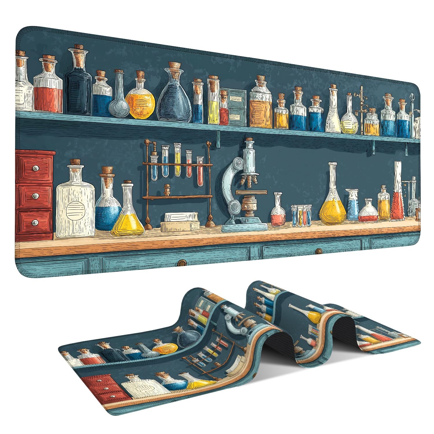 Chemistry Laboratory Extended Gaming Mouse Pad 35.4x15.7Inch Large Desk Mat A...