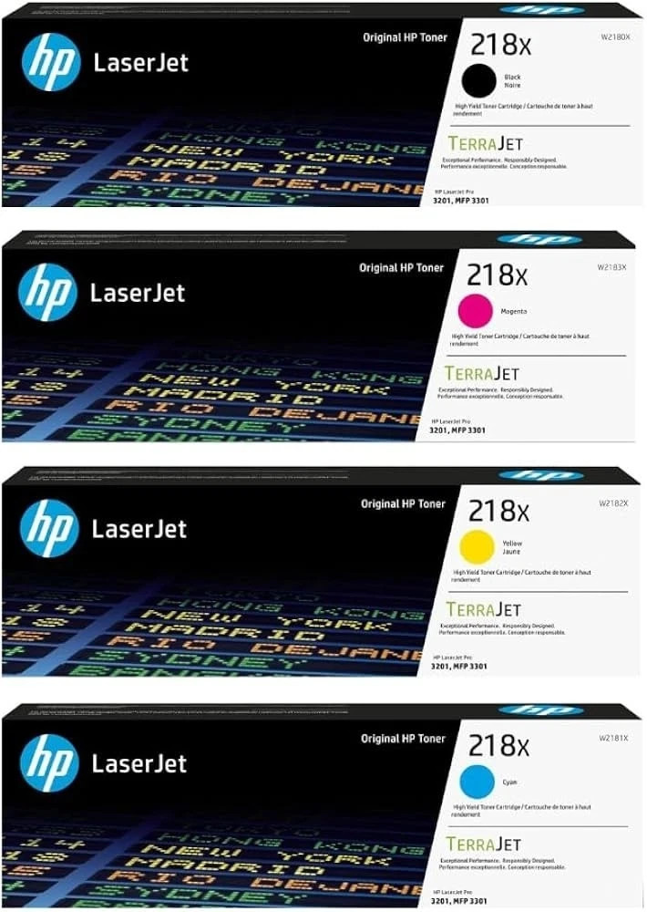 HP 218X High Yield Toner Cartridge Set ( W2180X, W2181X, W2182X, W2183X )