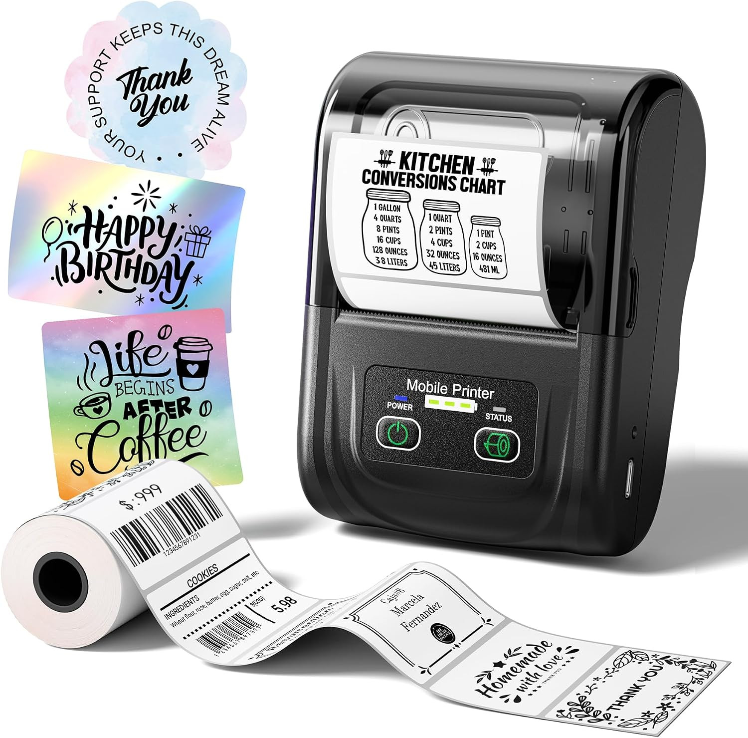 M128 Label Maker 2 Inch Portable Bluetooth Thermal Label Printer |