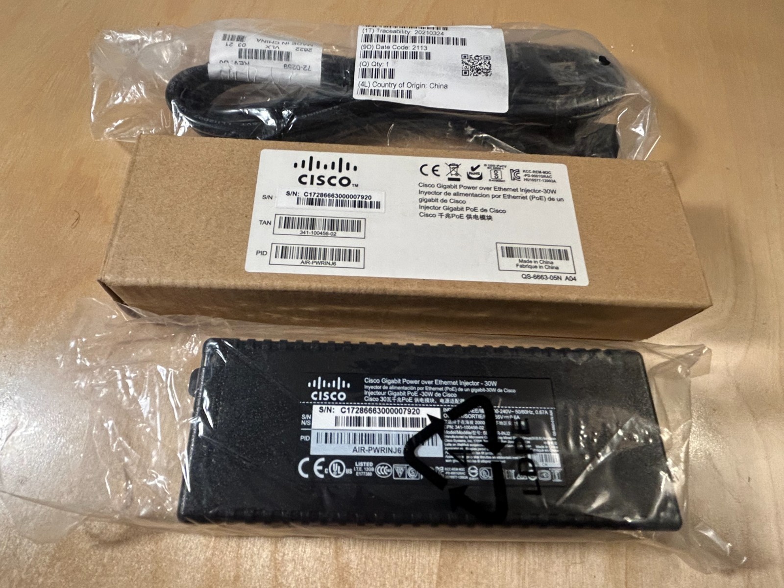 *New In Box* CISCO (OEM) AIR-PWRINJ6 POE Power Injector Module Adapter 30W