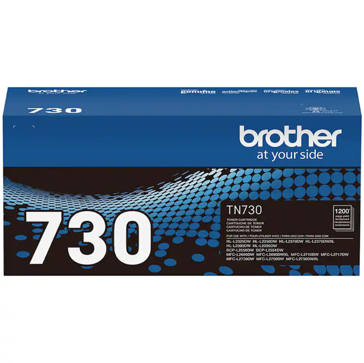 Brother TN730 Genuine Standard-Yield Toner Cartridge, Black, 1 Pack, 1,200 Pages