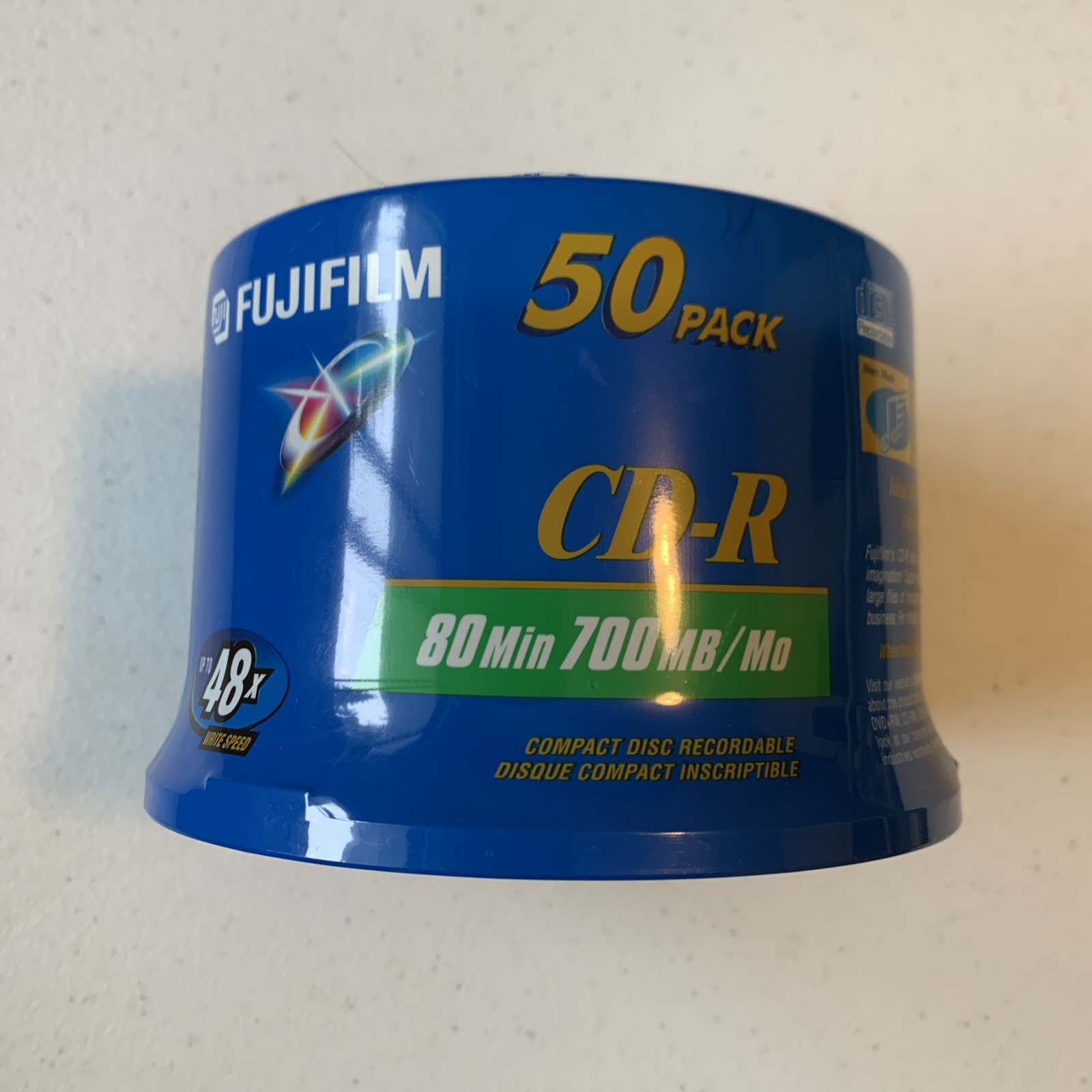 New 50 Pack Fujifilm CD-R 80 min 700MB/MO 48X Blank CD Discs CDR