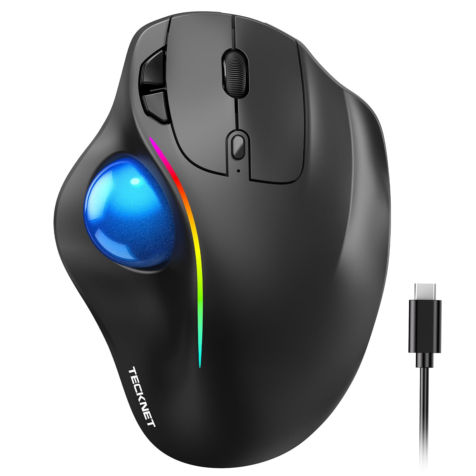 Best TECKNET Pro Wireless Trackball Mouse, Bluetooth Mouse with Ergonomic Thumb