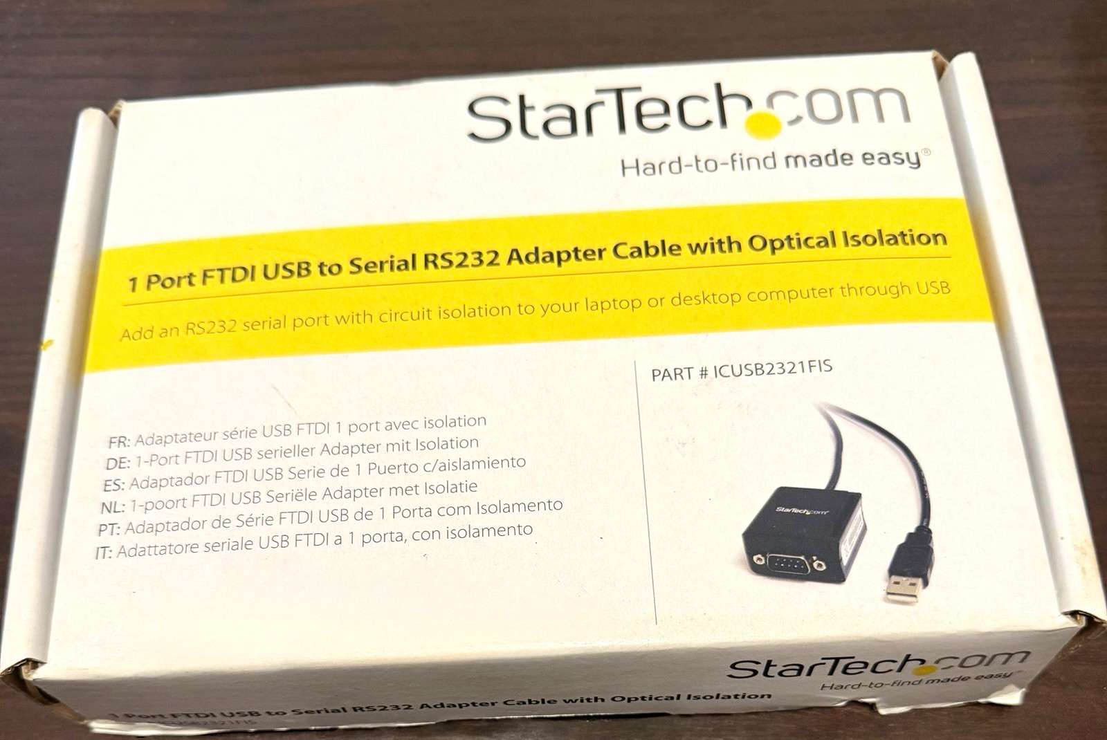 StarTech.com ICUSB2321FIS FTDI USB-A to RS-232 Adapter, 4ft
