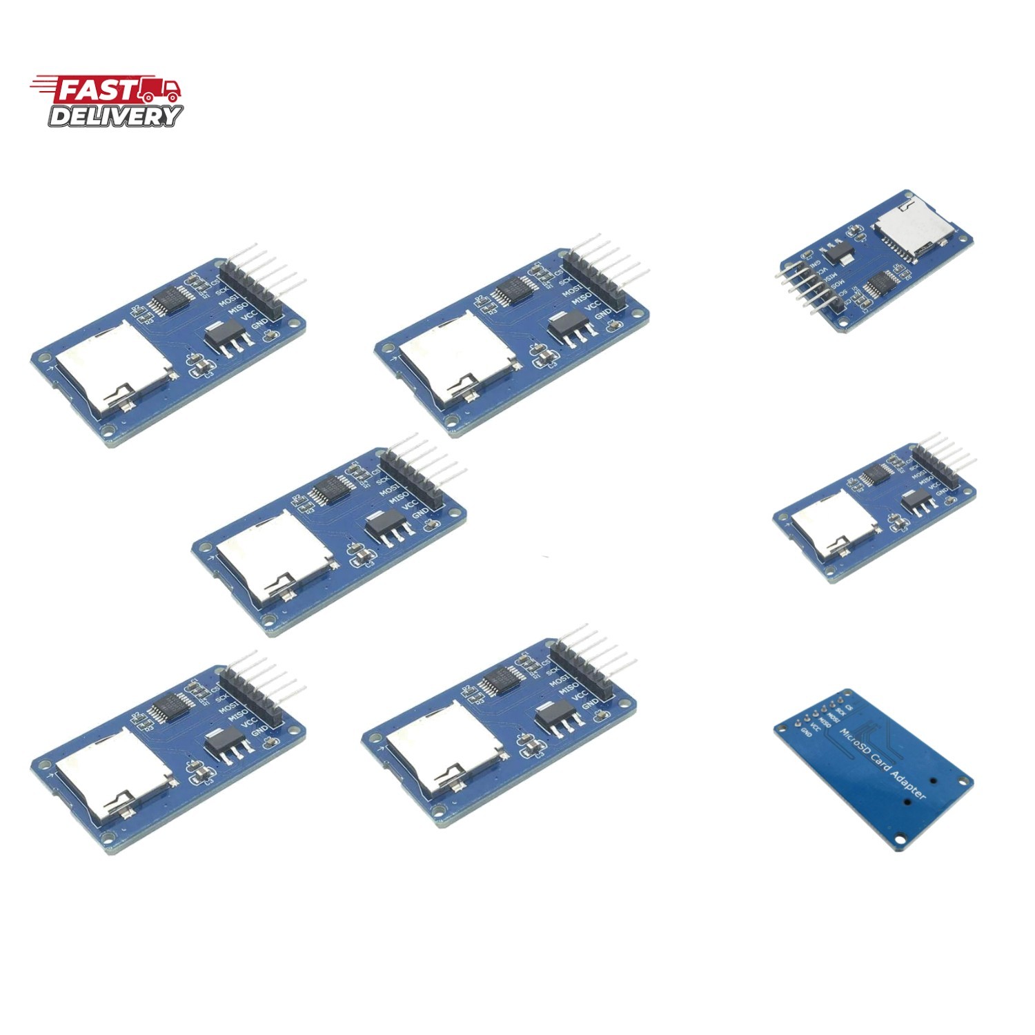 5pcs Micro SD TF Card Adater Reader Module 6Pin SPI Interface Driver Module w...