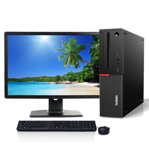 Lenovo M910 SFF PC Intel i3-6th 32GB RAM 1TB SSD Wi-Fi 24" Monitor Win11 Desktop
