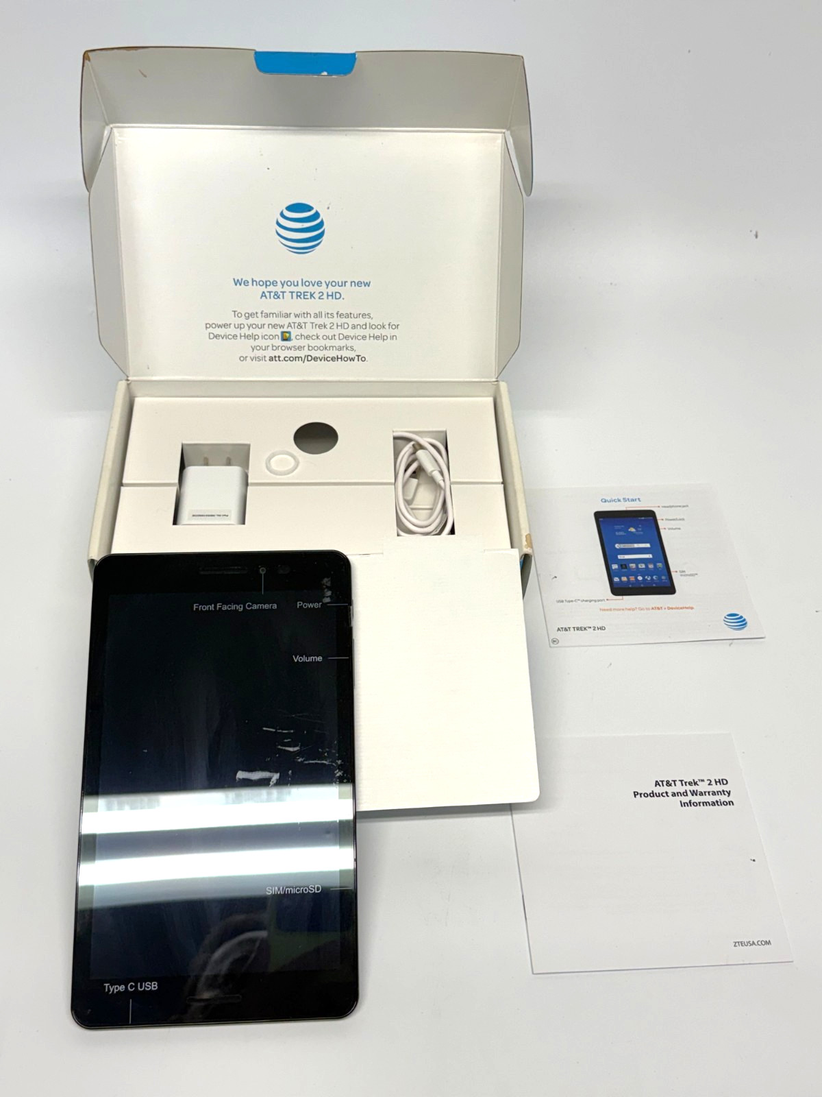 AT&T Trek 2 HD K88 8" 16GB 4G LTE Wi-Fi Android Tablet Gray - Open Box Complete