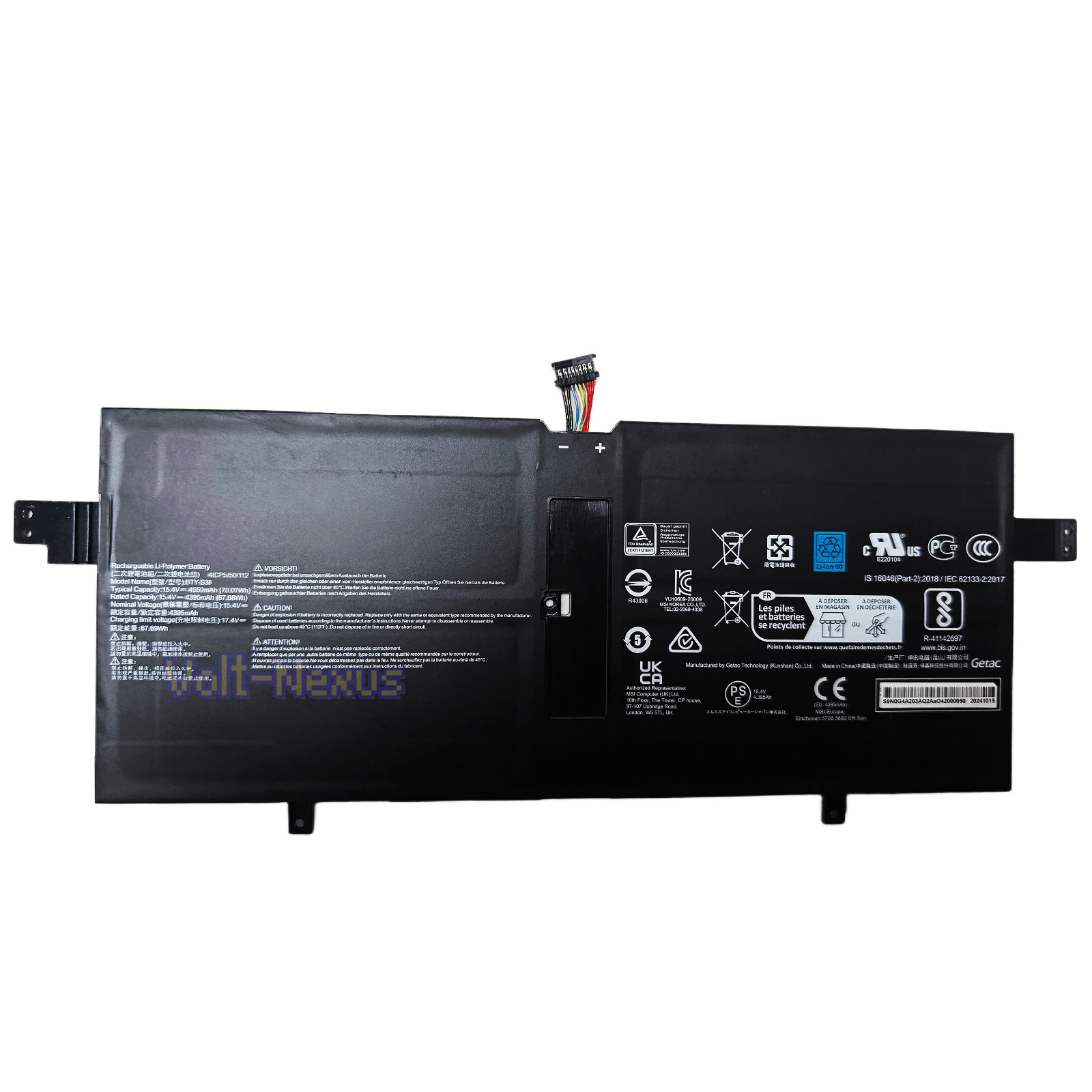 Genuine New BTY-S3B 15.4V Battery for MSI Summit E13 Flip Evo A11MT A12MT MS13P3