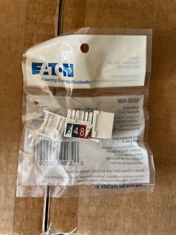 Cooper 5546-6W Jack Modular Cat 6 Rj45 Data White - QTY: 50