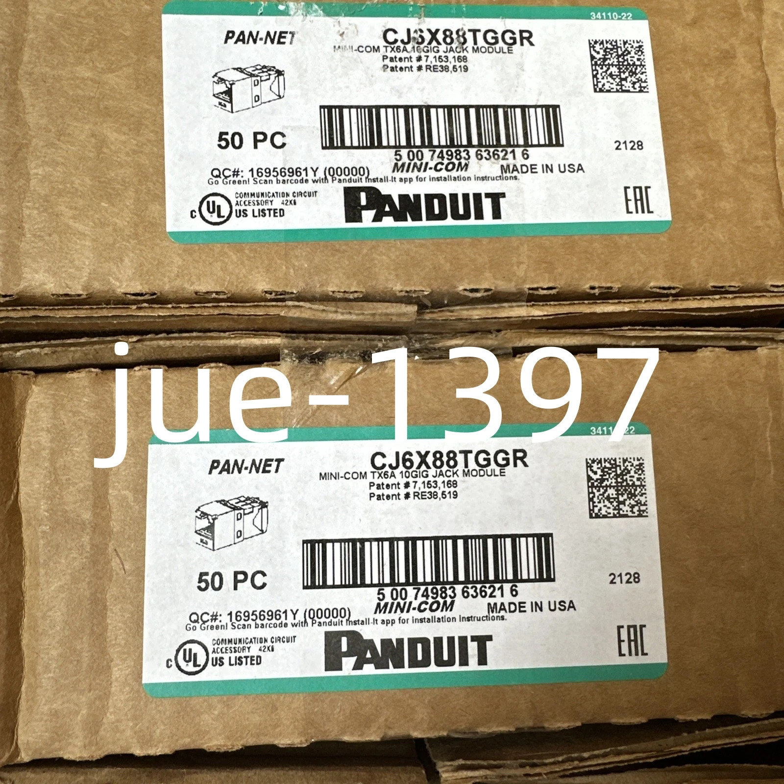 50Pcs New 6A unshielded 10G network super six module CJ6X88TGGR ！
