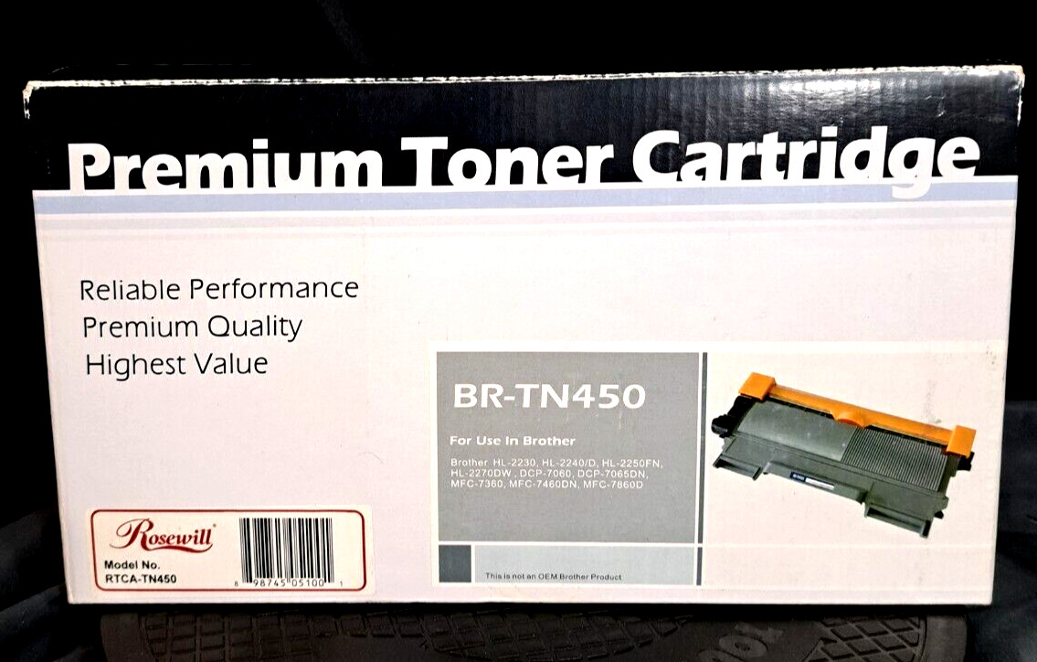 Toner for Brother RTCA TN450 Replacement 2009 Cartridge Open Box Sealed