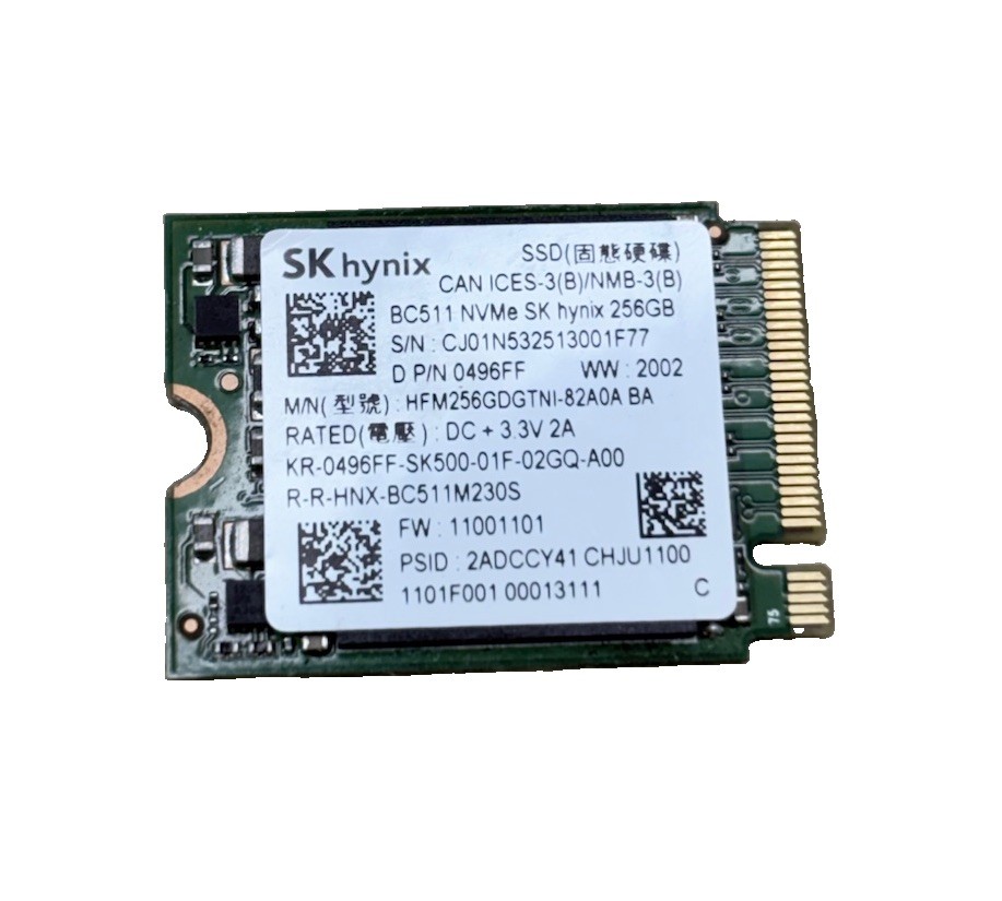 SK Hynix BC511 256GB NVMe SSD Solid State Drive HFM256GDGTNI-82A0A GRADE A 100%