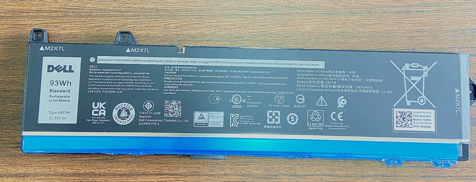 Genuine X9FTM 3RFGX 1XM5X 965V4 Battery For Precision 16 7670 7680 17 7770 5JMD8