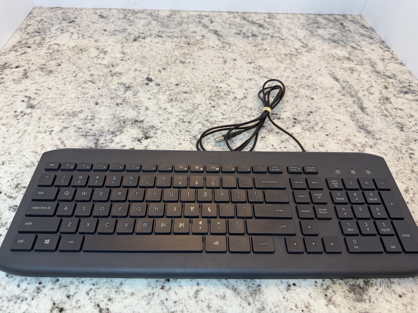onn Wired USB Keyboard 104-Key Full Size Black 100009052 Tested