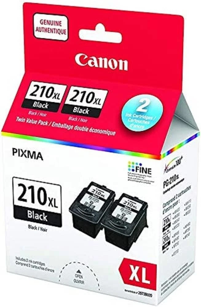 Genuine Canon PG 210XL Twin Value Pack  2 Ink Cartridges Black New in Box