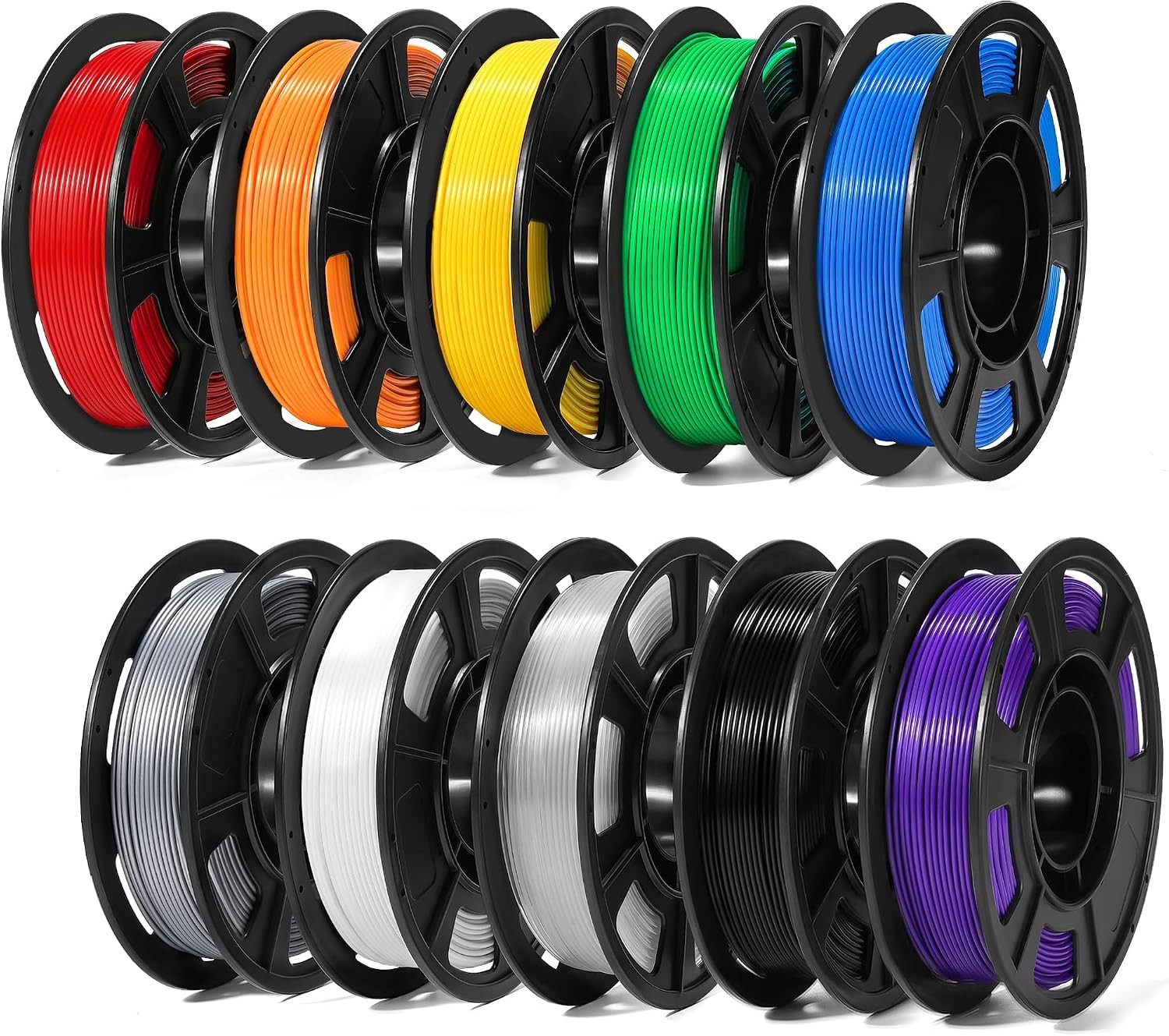 10 Colors 250G PLA 3D Printer Filament for Beginners, 1.75Mm/±0.02Mm
