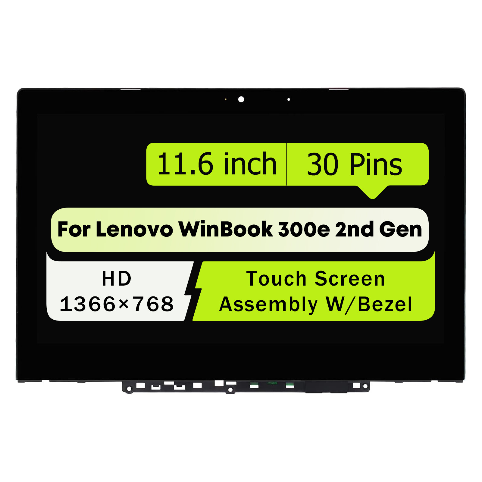 For Lenovo WinBook 300e 2nd Gen 81M9 5D10T45069 HD LCD Touch Screen Replacement