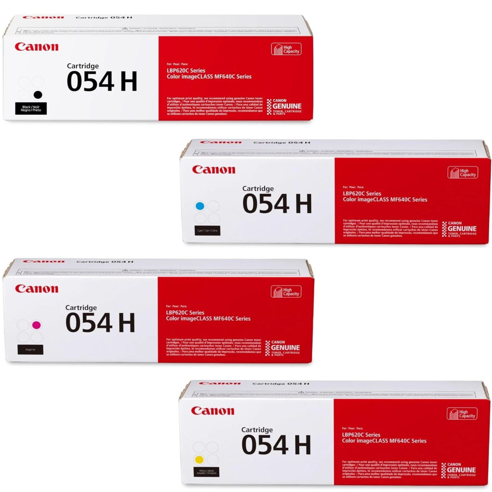 Canon 054H Toner Set CMYK High Yield Compatible Cartridges – New Sealed Box