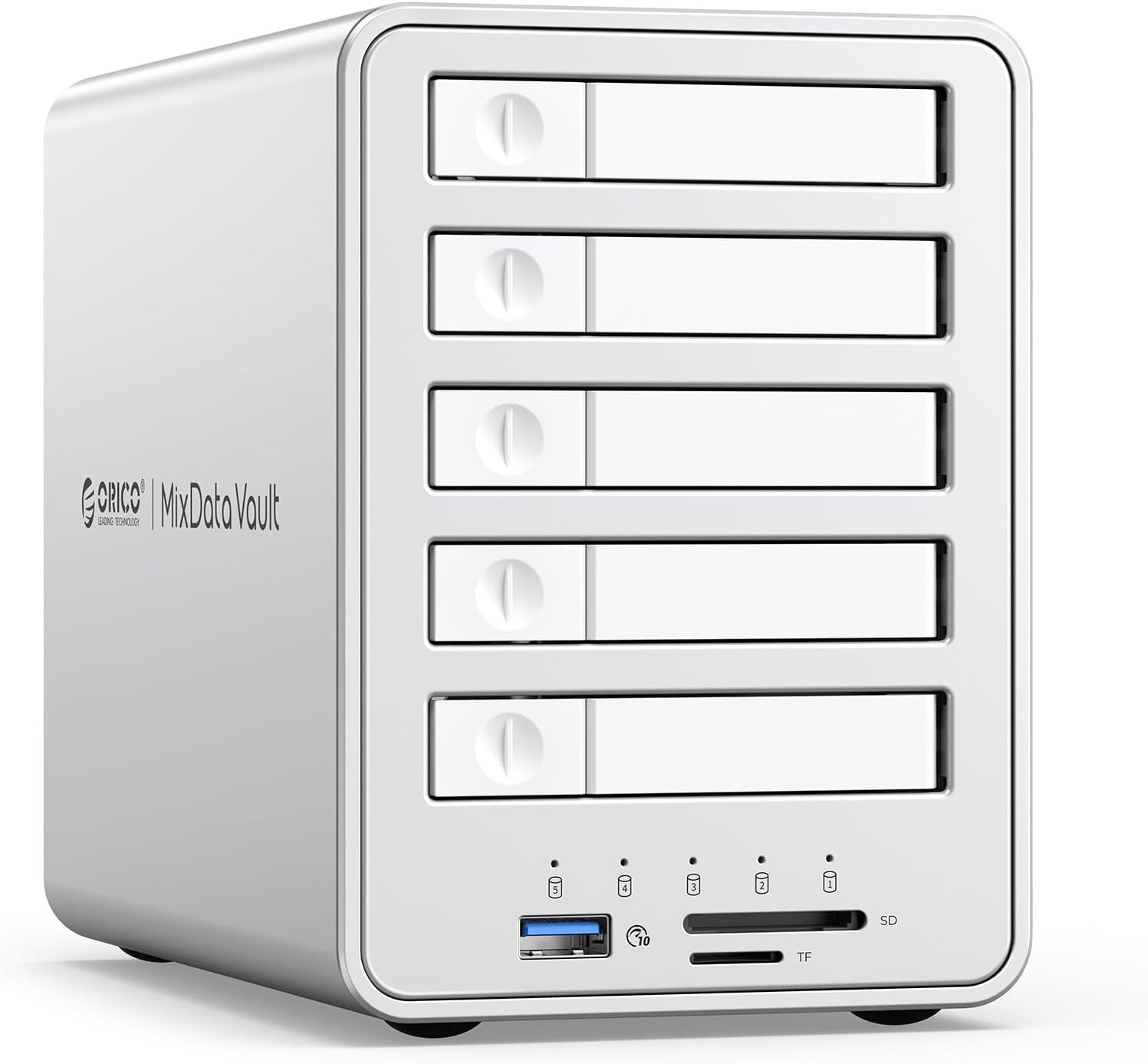 ORICO 5 Bay USB C Docking Station 10Gbps for 2.5”SATA HDDs and SSDs 40TB