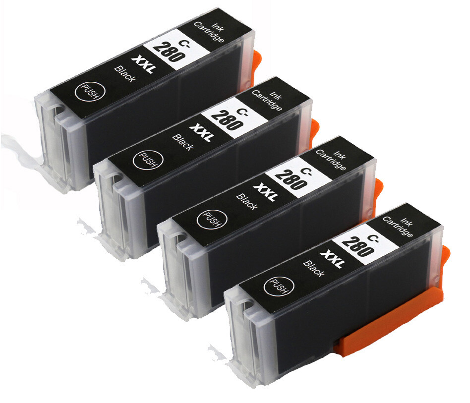 4PK BLACK PGI-280 XXL Ink Cartridges replacement for Canon TR8520 TR8620 TS702