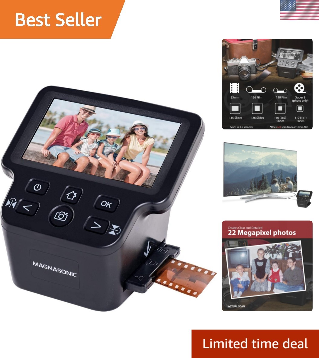 Stunning 24MP Film Scanner - Effortlessly Convert Negatives & Slides to Digital