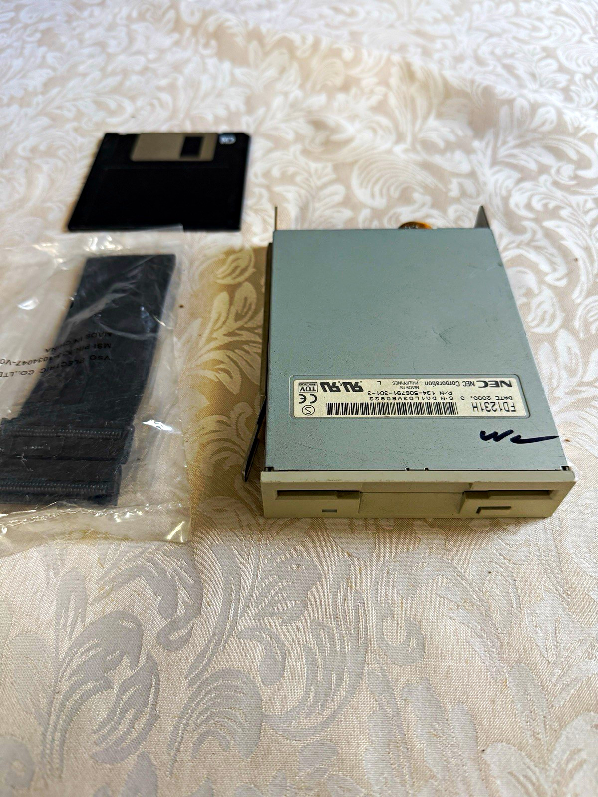 NEC FD1231H 3.5” 1.44MB Floppy Drive TESTED Read Write Format + Cable Disk